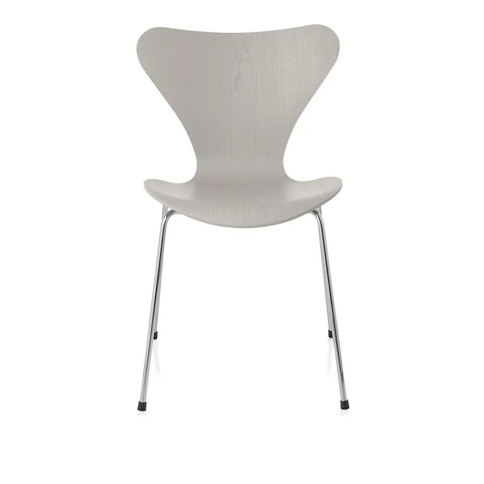 Series 7 stol 3107 farget askfiner stålram krom