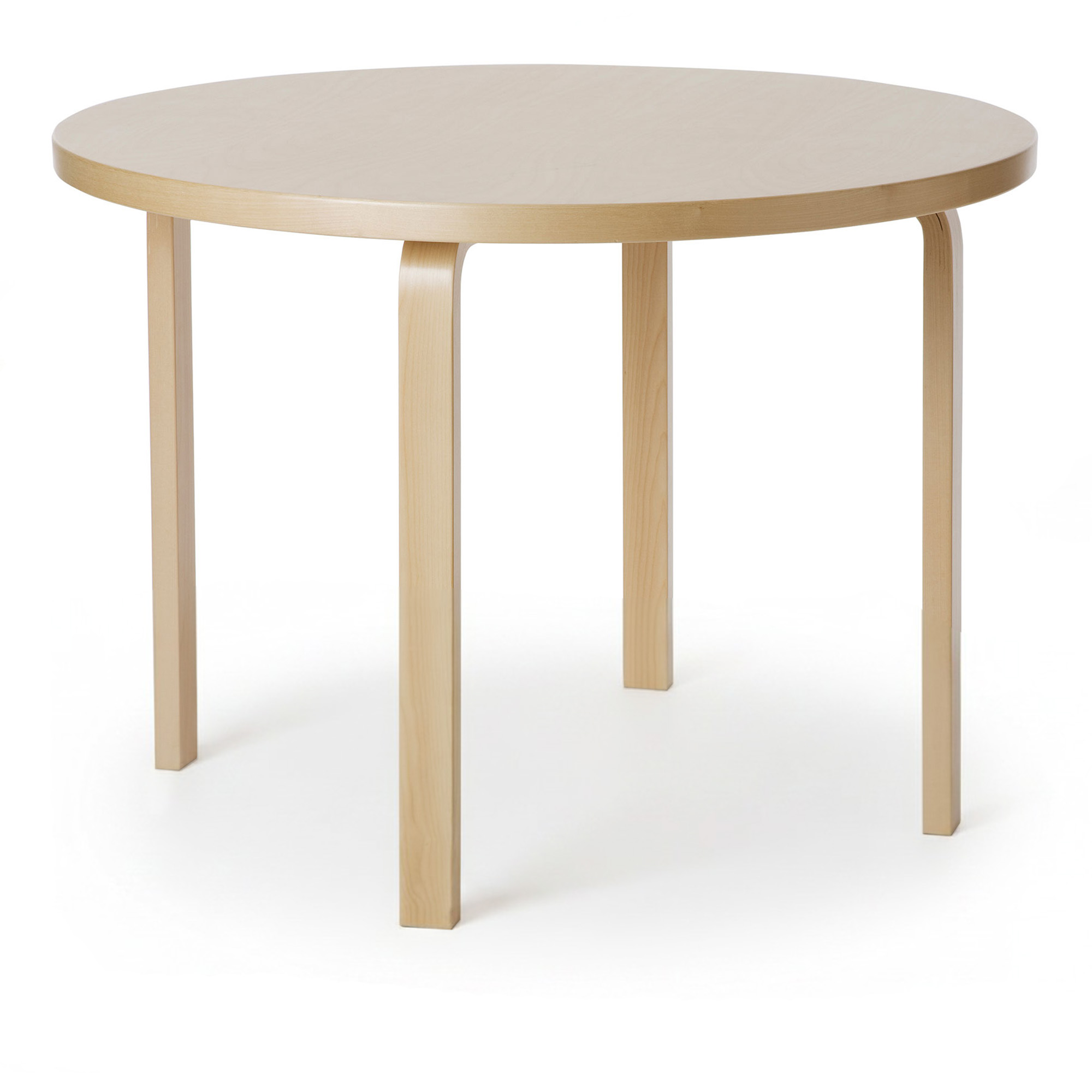 Artek - Aalto Bord 90A, Bj&ouml;rkfan&eacute;r, Klarlackad - Matbord - Alvar Aalto - Tr&auml;f&auml;rgad - Tr&auml;