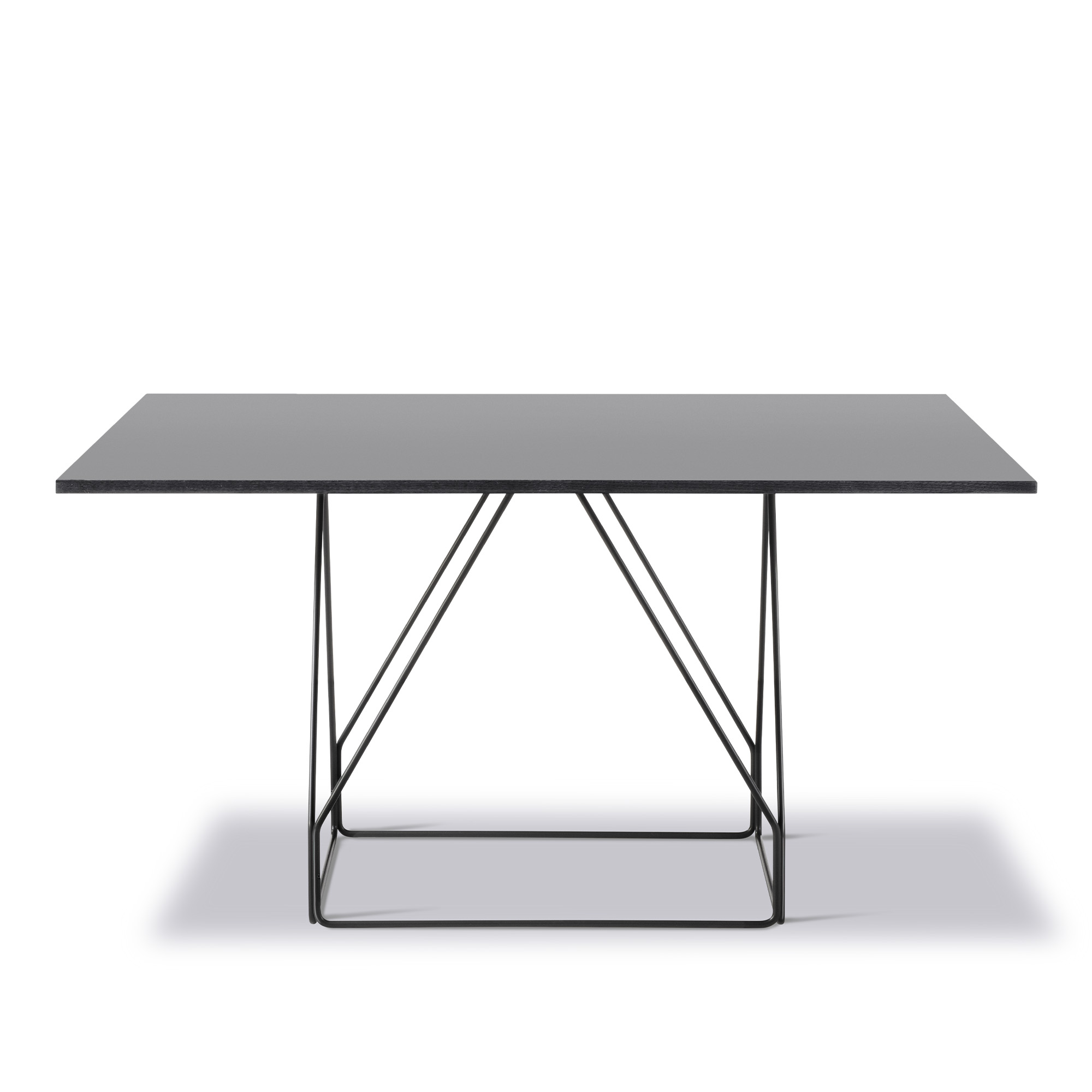 Fredericia Furniture - JG Table - 140x140 cm - Black linoleum - Black oak - Black lacquer - Matbord - Jørgen Gammelgaard