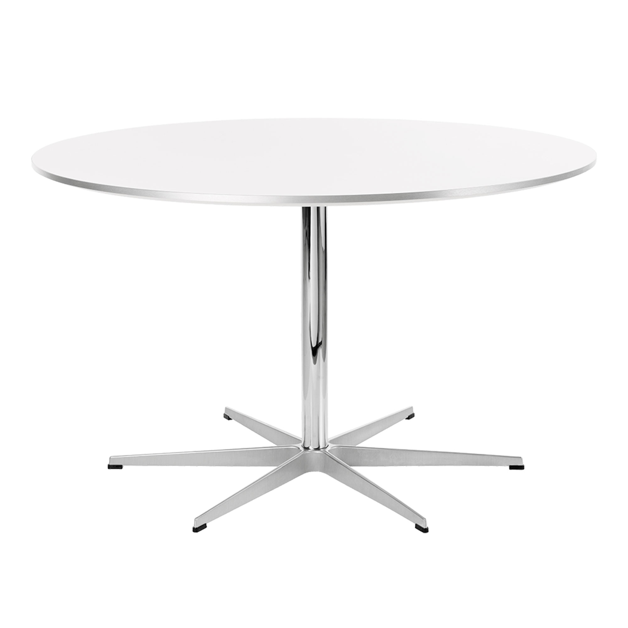 Fritz Hansen - A825 Cirkulär, Ø120 cm, Laminat Vit, 6-grenad stjärnfot - Matbord - designer_arne_jacobsen,Piet Hein - Vit - Laminat/Metall