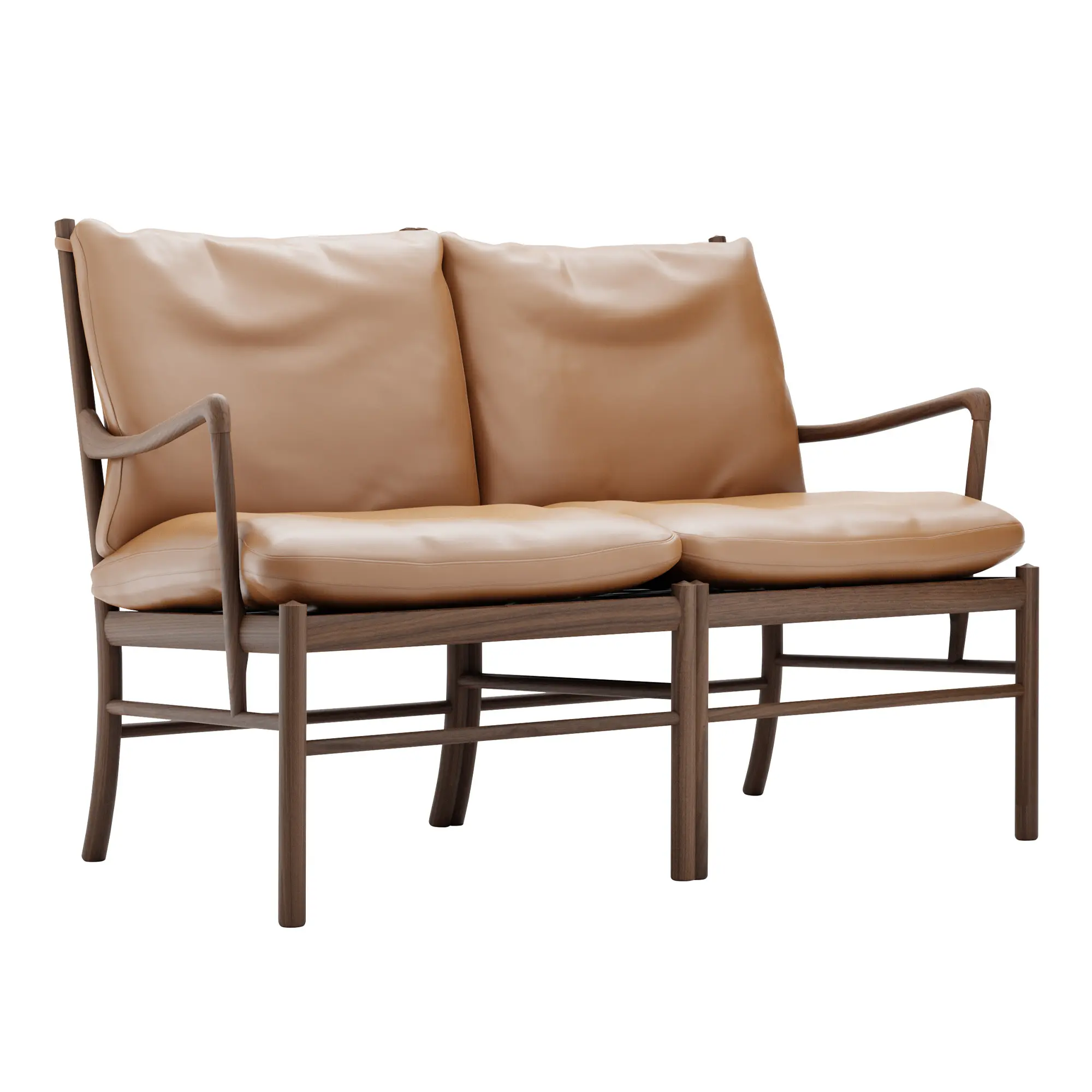 OW149-2 Colonial 2-seters sofa valnøtt