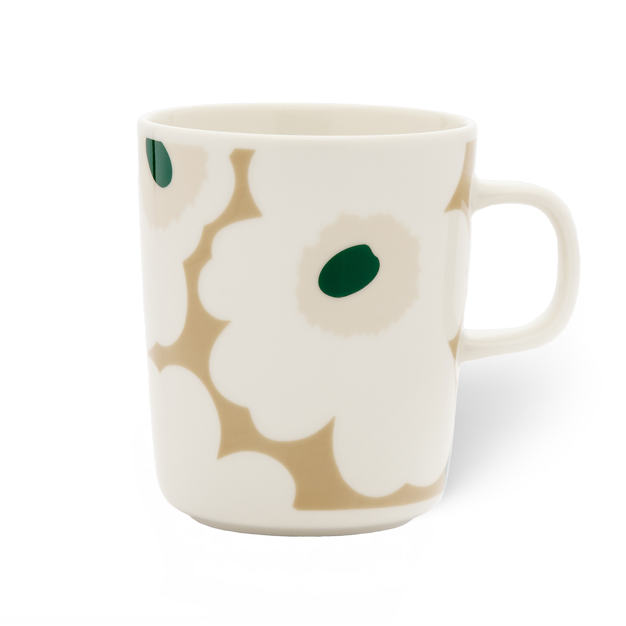 Marimekko - Unikko Mug 2,5DL White, Beige, Sand, Dark Green - Kaffekoppar - Sami Ruotsalainen