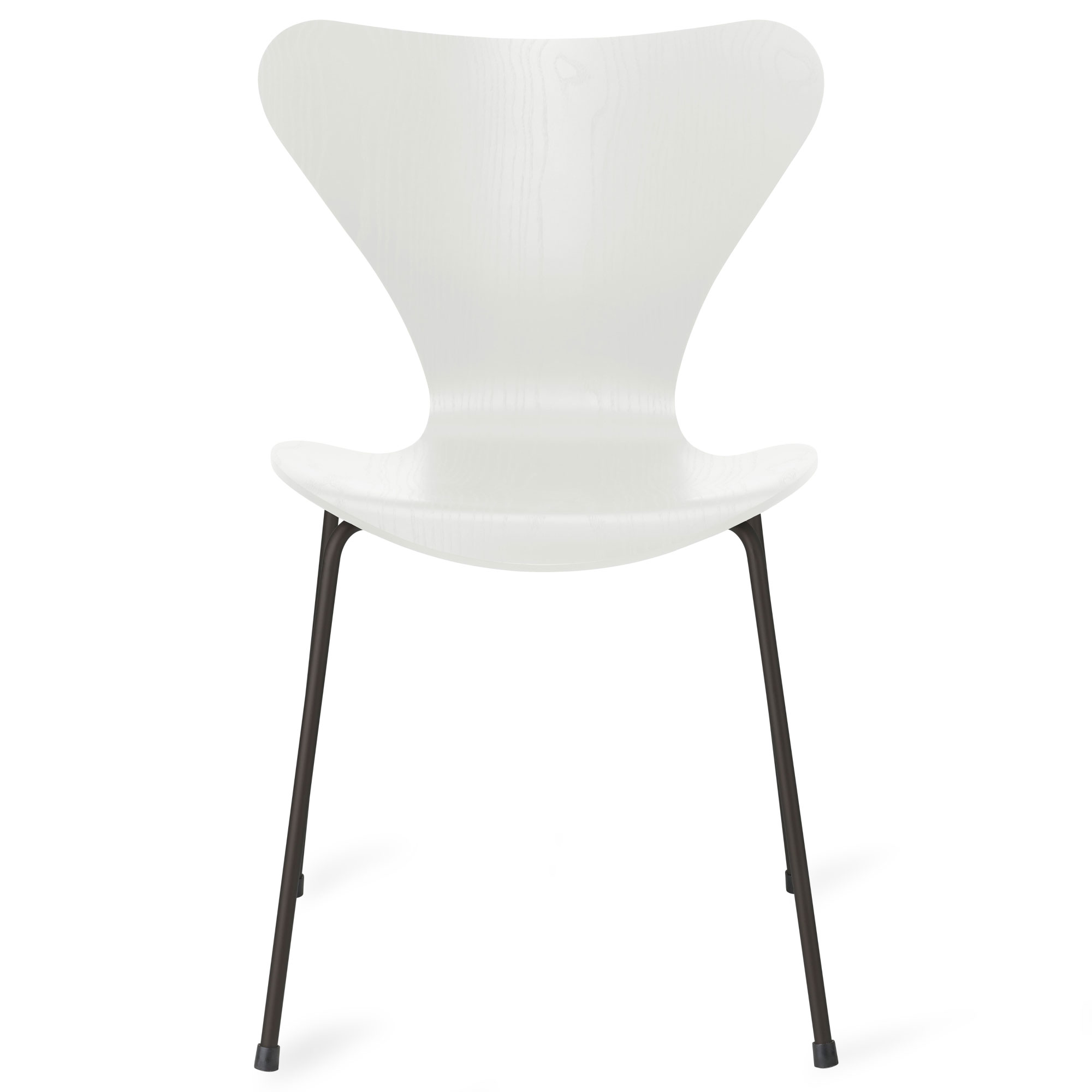 Fritz Hansen - Sjuan 3107 stol färgad askfanér warm graphite / white - Matstolar - Arne Jacobsen - Vit - Metall/Trä | Möbler - Stolar Och Pallar - Matstolar | Möbelexperten