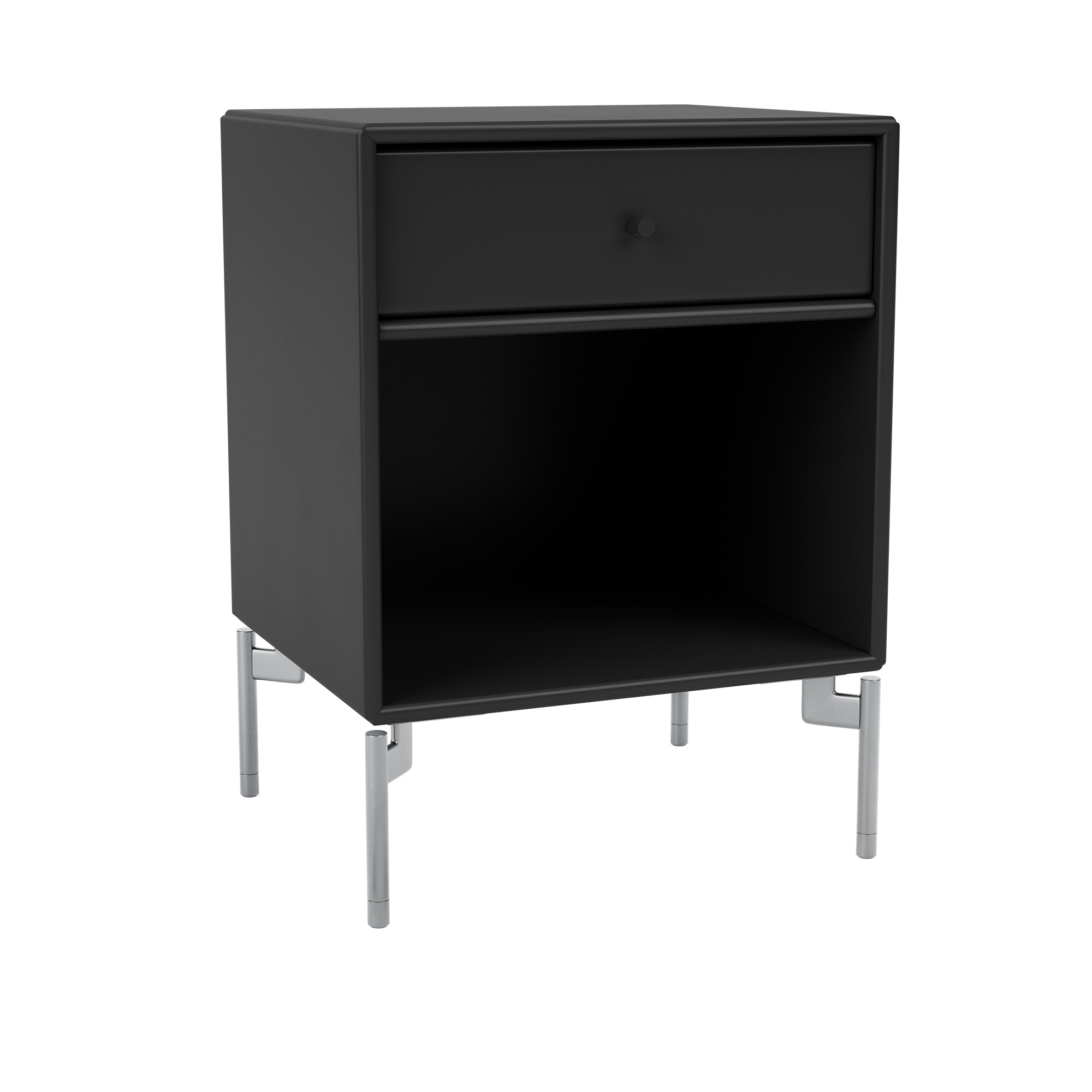 montana - dream nightstand 05-black matt chrome - sängbord - peter j. lassen - svart - trä