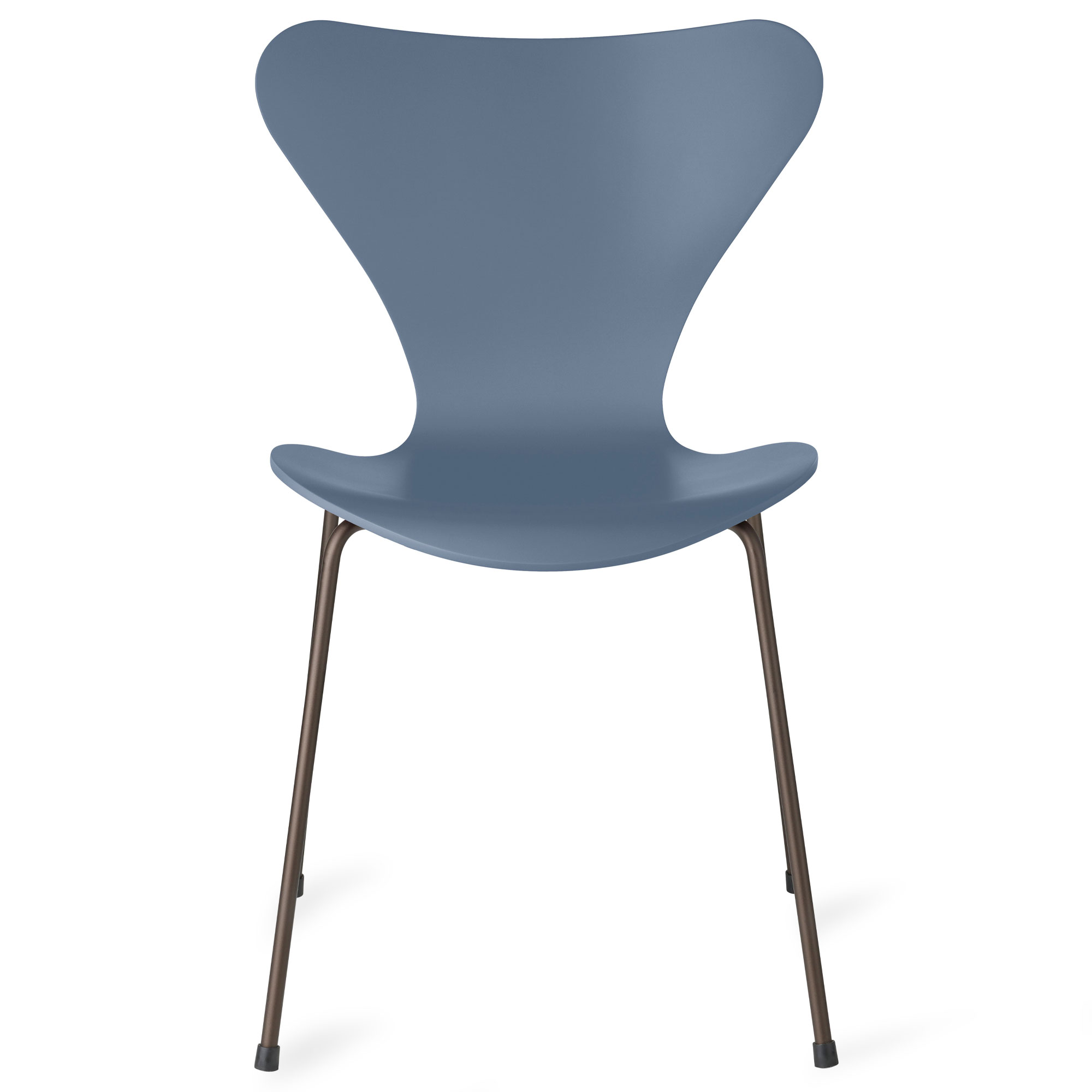 Fritz Hansen - Sjuan 3107 stol lackerad bokfanér brown bronze / dusk blue - Matstolar - Arne Jacobsen - Blå - Metall/Trä | Möbler - Stolar Och Pallar - Matstolar | Möbelexperten