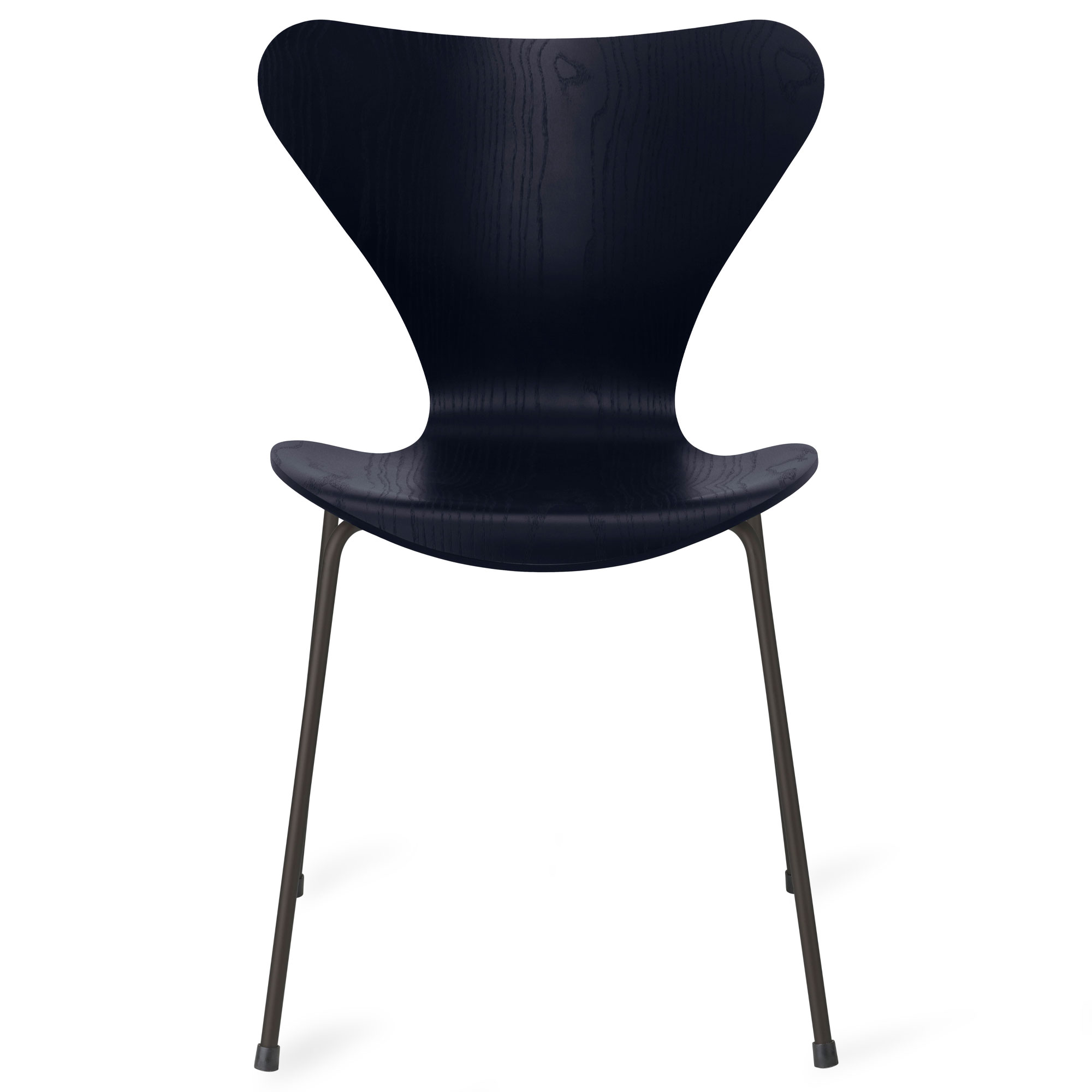 Fritz Hansen - Sjuan 3107 stol färgad askfanér warm graphite / midnight blue - Matstolar - Arne Jacobsen - Blå - Metall/Trä | Möbler - Stolar Och Pallar - Matstolar | Möbelexperten