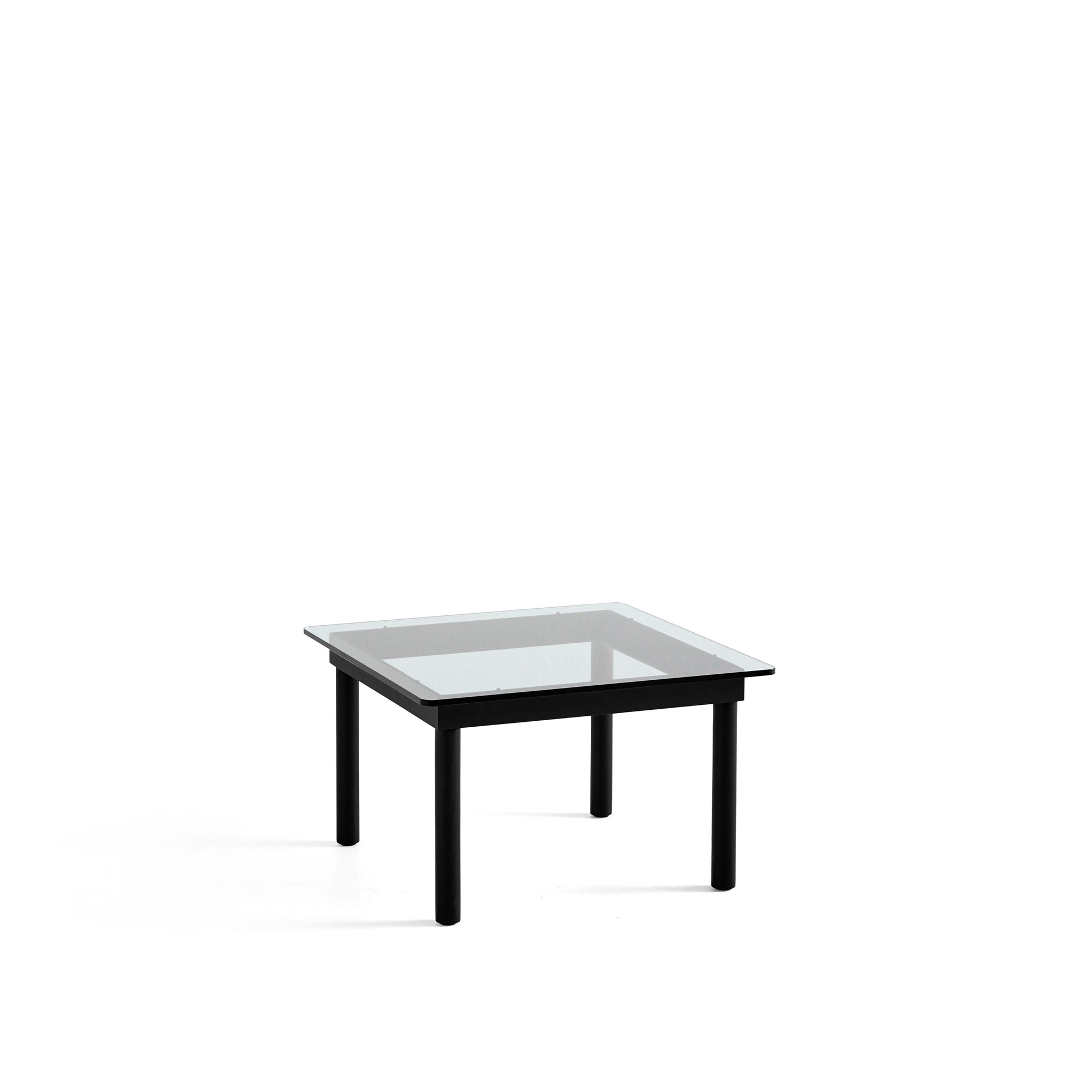 HAY - Kofi Black Water-Based Lacquered Oak Frame W. Clear Glass Tabletop 60X60 - Soffbord - Martin Solem - Svart - Glas/Trä