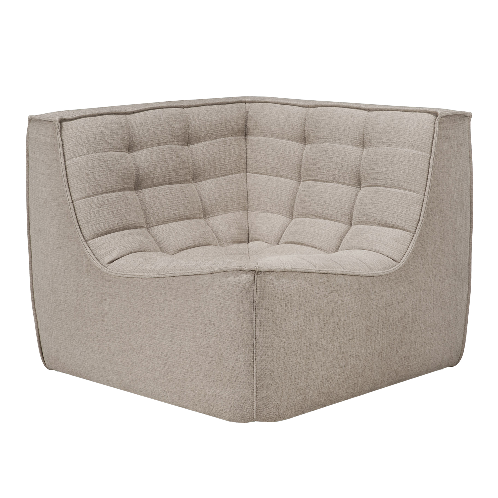 Ethnicraft - N701 Sofa - Ecru Eco Fabric - Corner - Soffor - Jacques Deneef - Träfärgad - Textilmaterial | Möbler - Soffor Och Dagbäddar - Soffor | Möbelexperten