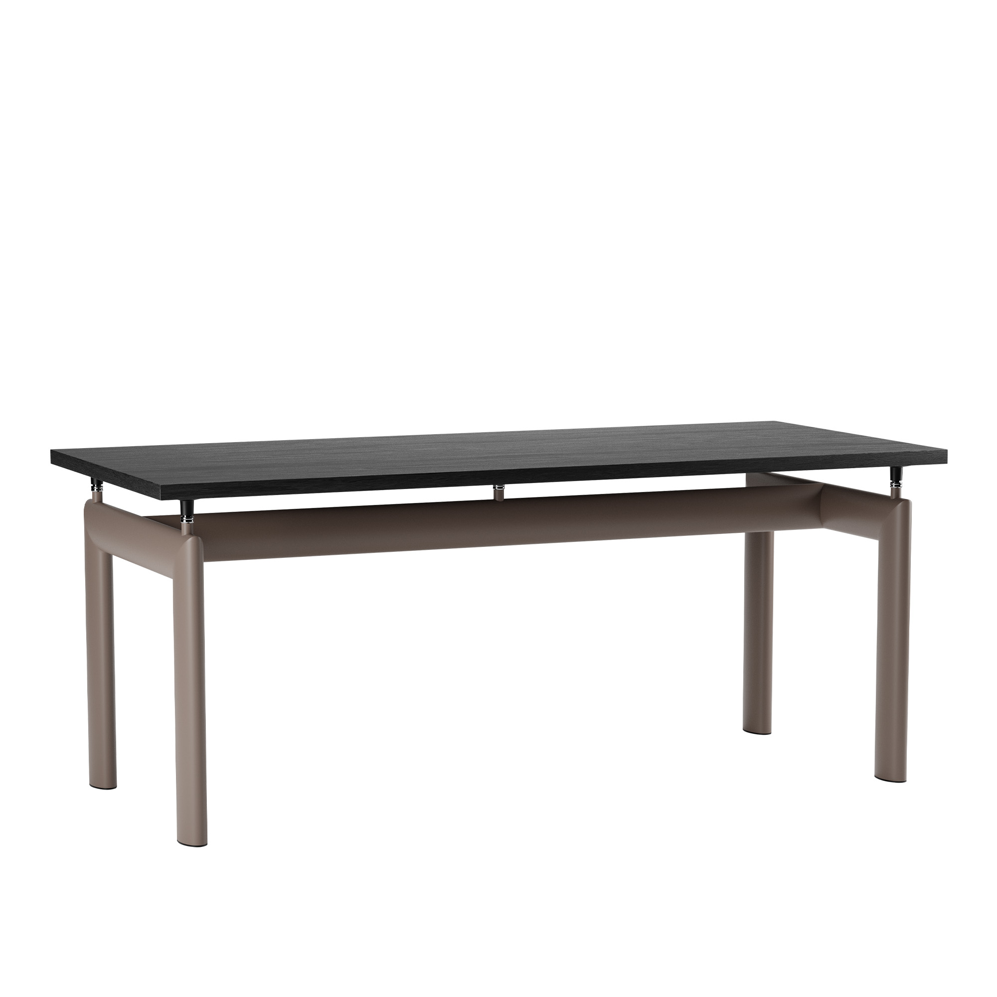 Cassina - LC6 Table, Taupe Enamel Steel Base, Oak Stained Black, 170 X 75 cm - Matbord - designer_charlotte_perriand,designer_le_corbusier,designer_pierre_jeanneret - Beige,Svart - Metall/Trä