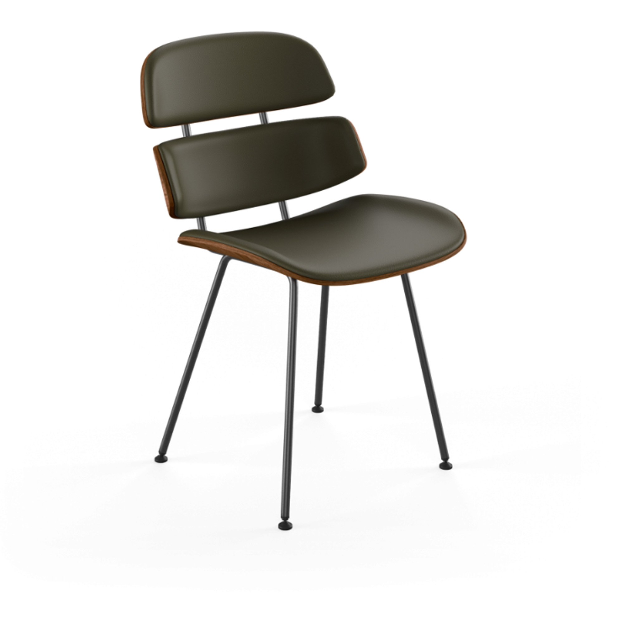 Naver Collection - GM 575 Midas Chair, Walnut, Leather Naver Select Dusty Green 547 - Matstolar - Susanne Gr&oslash;nlund - Gr&ouml;n - L&auml;der