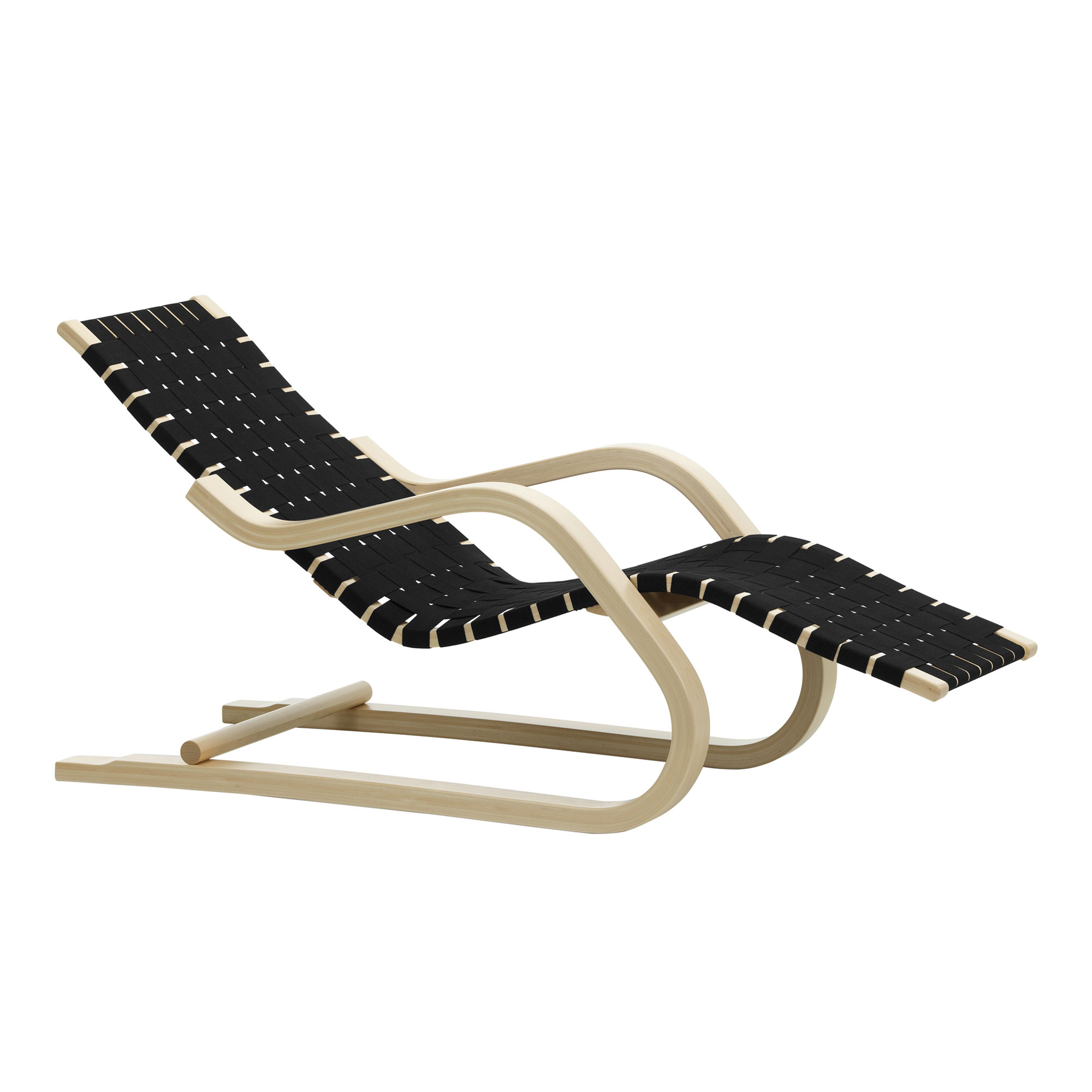 Artek - Lounge Chair 43 Black Blue - F&aring;t&ouml;ljer - Alvar Aalto - Bl&aring; - Tr&auml;/Textilmaterial