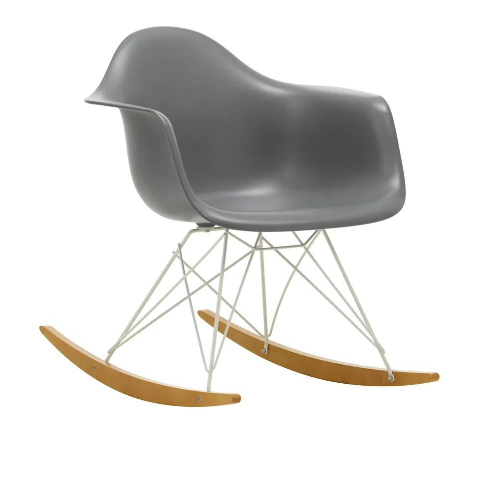 Eames RE Plastic Armchair RAR gungstol White/Golden Maple