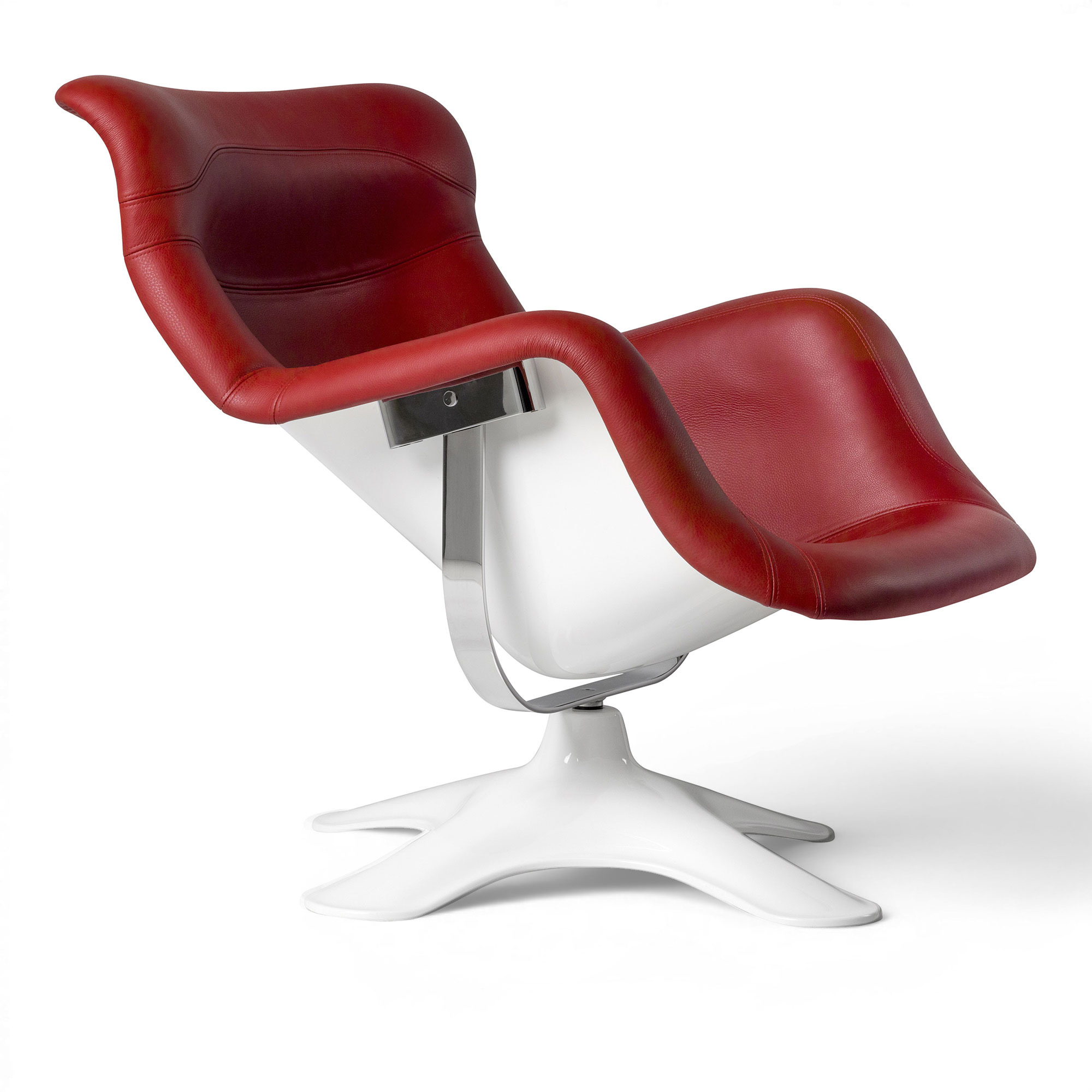 Artek - Karuselli F&aring;t&ouml;lj, L&auml;der L1, Prestige Red - F&aring;t&ouml;ljer - Yrj&ouml; Kukkapuro - R&ouml;d - L&auml;der/Metall/Syntetiskt