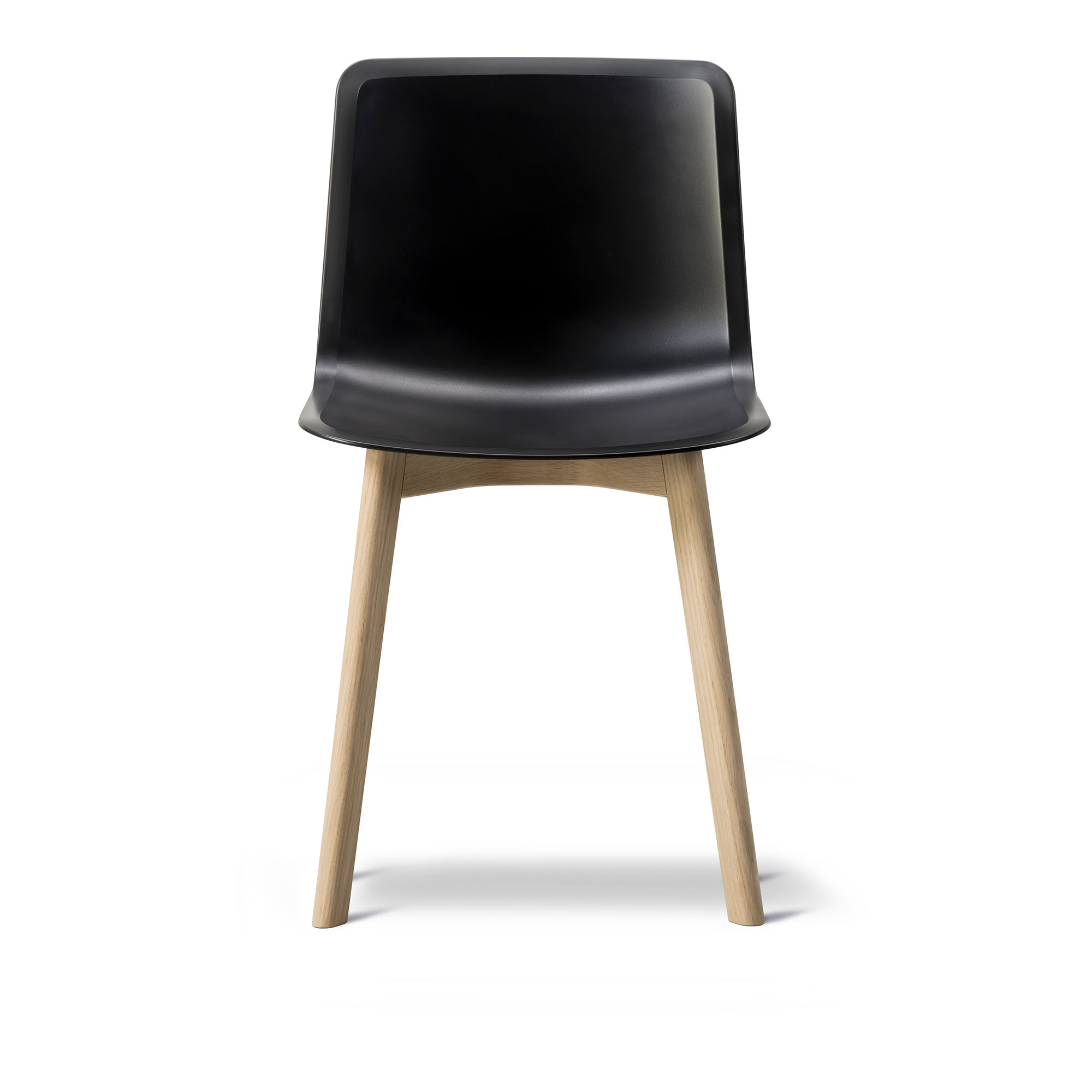 Fredericia Furniture - Pato Wood Base, Black, Lackerad ek - Matstolar - Welling/Ludvik - Svart - Metall/Trä