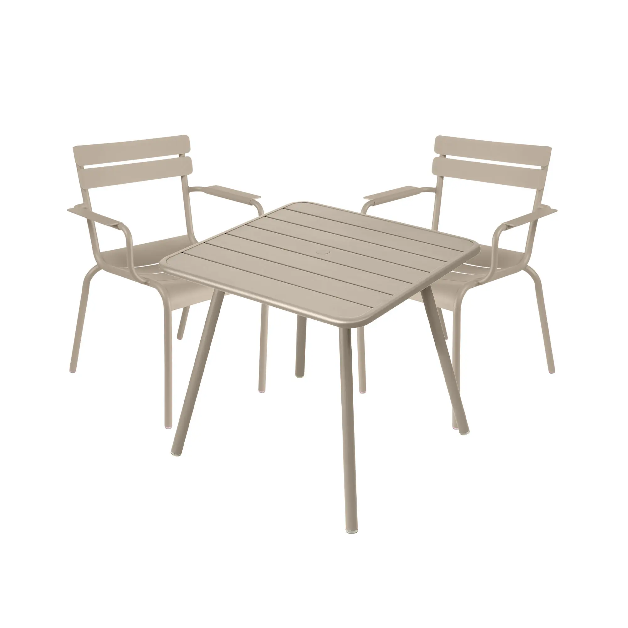 Luxembourg spisegruppe firbent bord & 2 karmstoler
