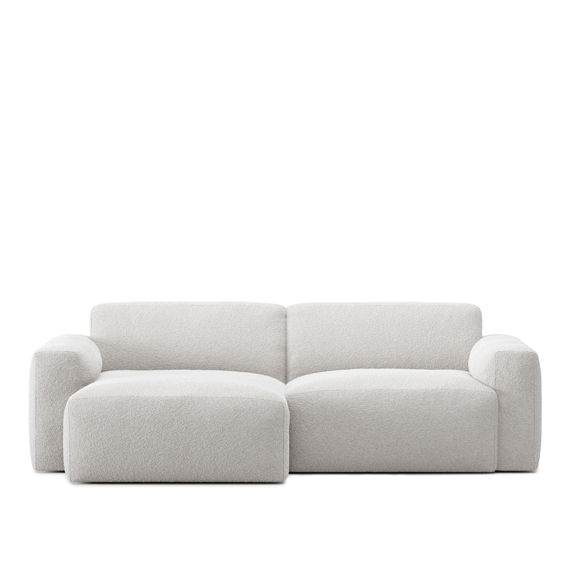 no ga - brick 2-seater chaise lounge left med avtagbar klädsel – ascot white - soffor - vit