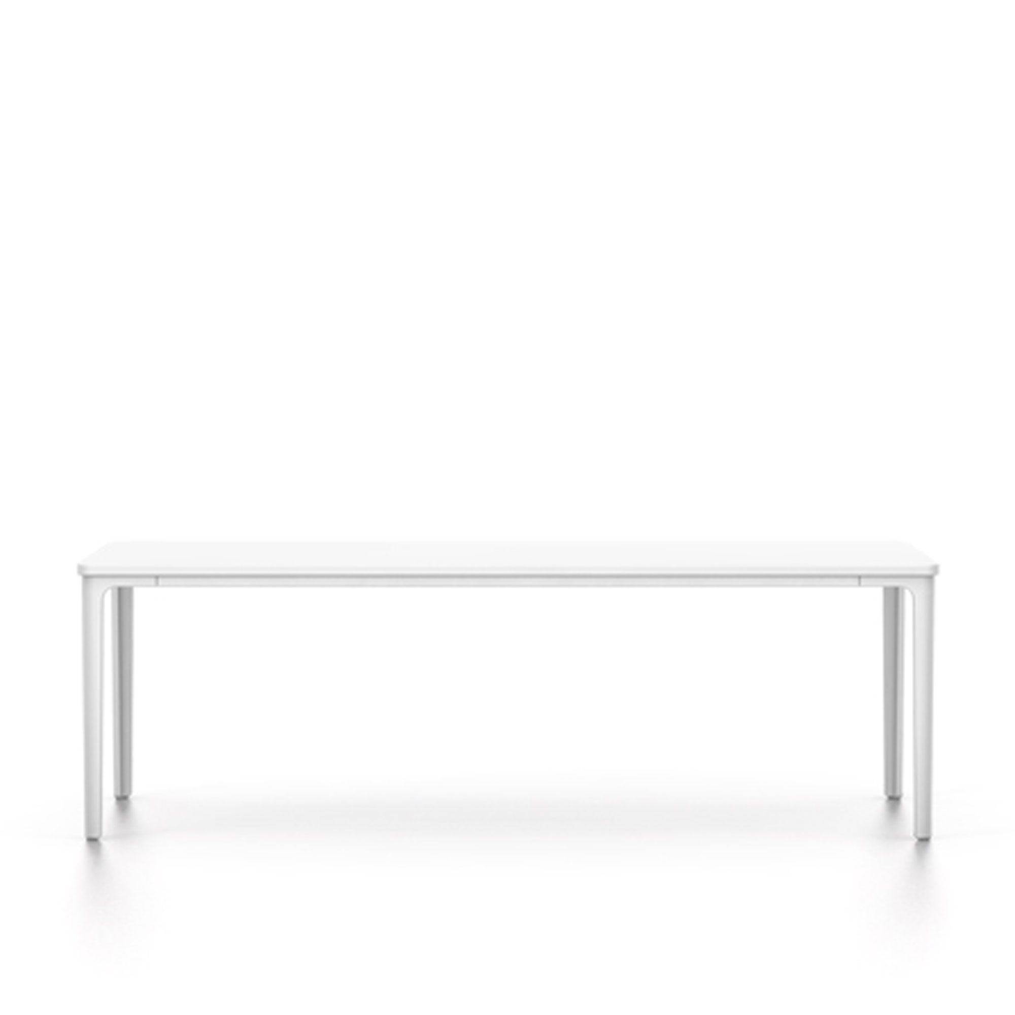 Vitra - Plate Table 113x41, Laminat - Vit, Ben - Vit - Soffbord - Jasper Morrison - MDF/Metall/Trä