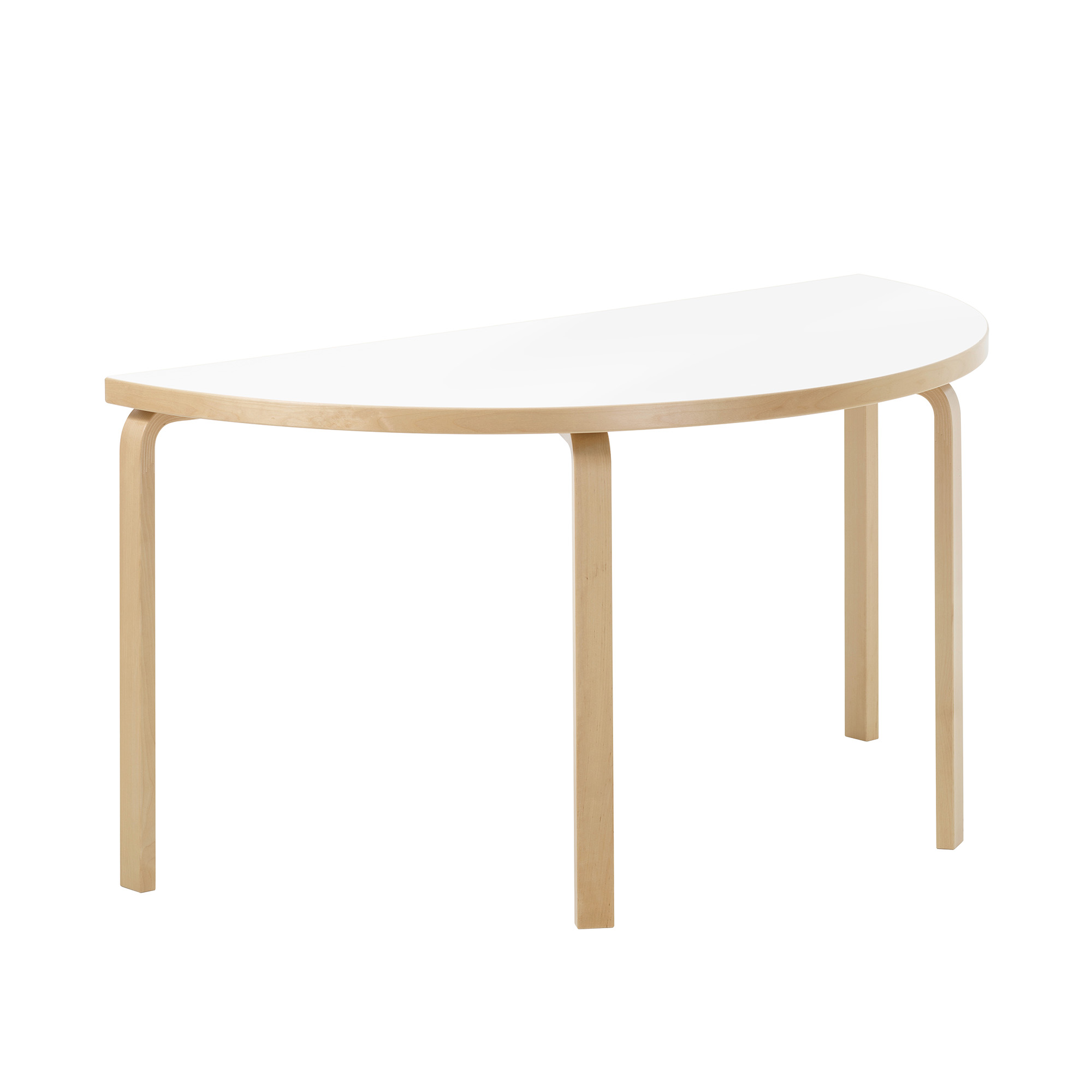 Artek - Aalto bord halvcirkel 96 vit laminat - Matbord - Alvar Aalto - Vit - Trä