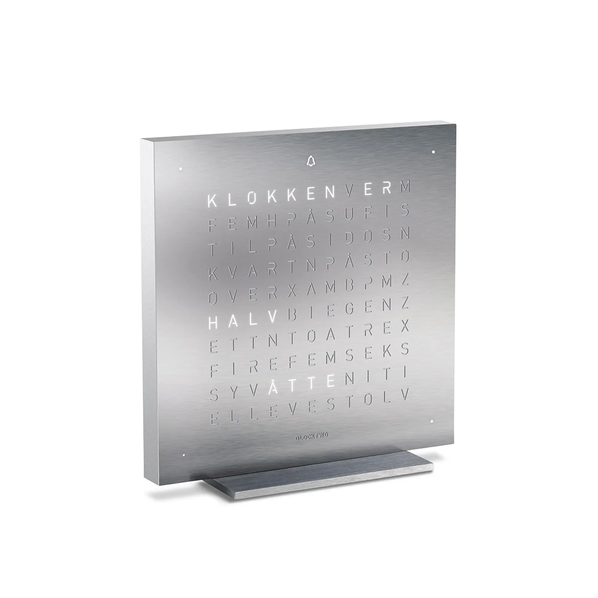 Qlocktwo Earth 13,5 - Full Metal, Brushed