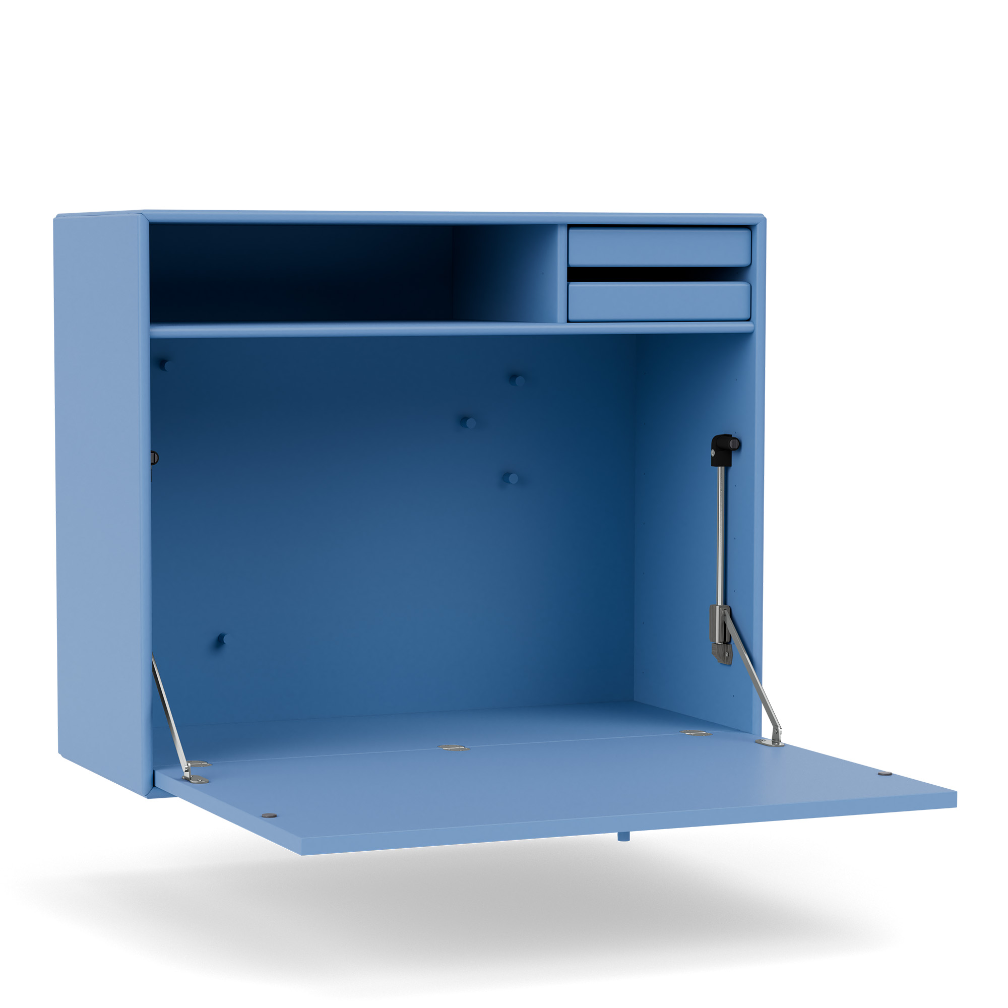 montana - studio secretary 154-azure 04 suspension rails - skrivbord - peter j. lassen - blå - trä