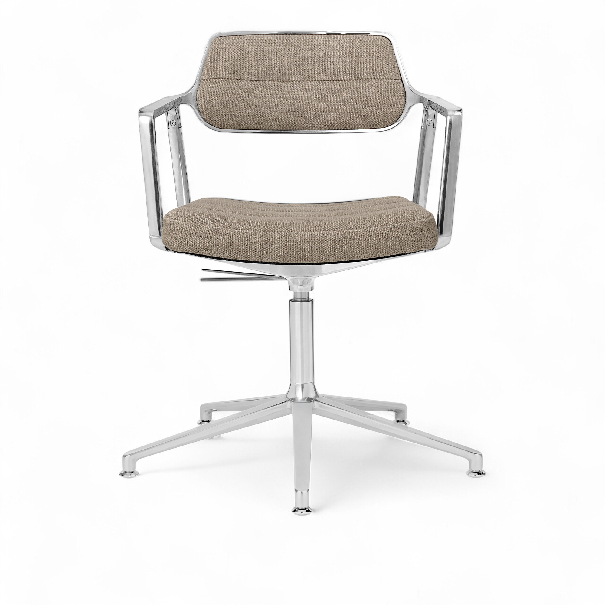 vipp - vipp453+ kontorstol polerad ram med dark sand textil - kontorsstolar - beige