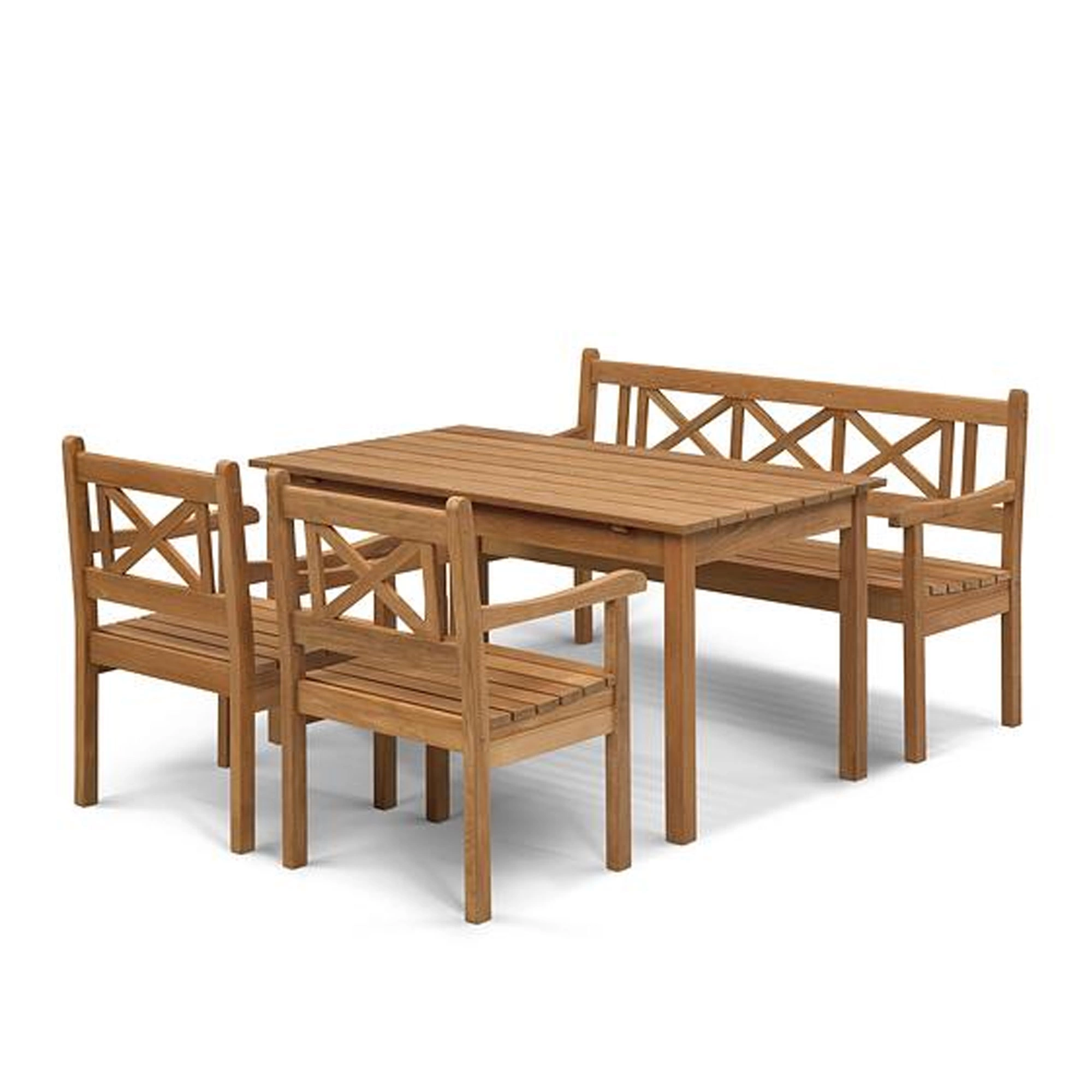 Fritz Hansen - Skagen Teak Set - Trädgårdsbänkar - Mogens Holmriis - Träfärgad - Trä
