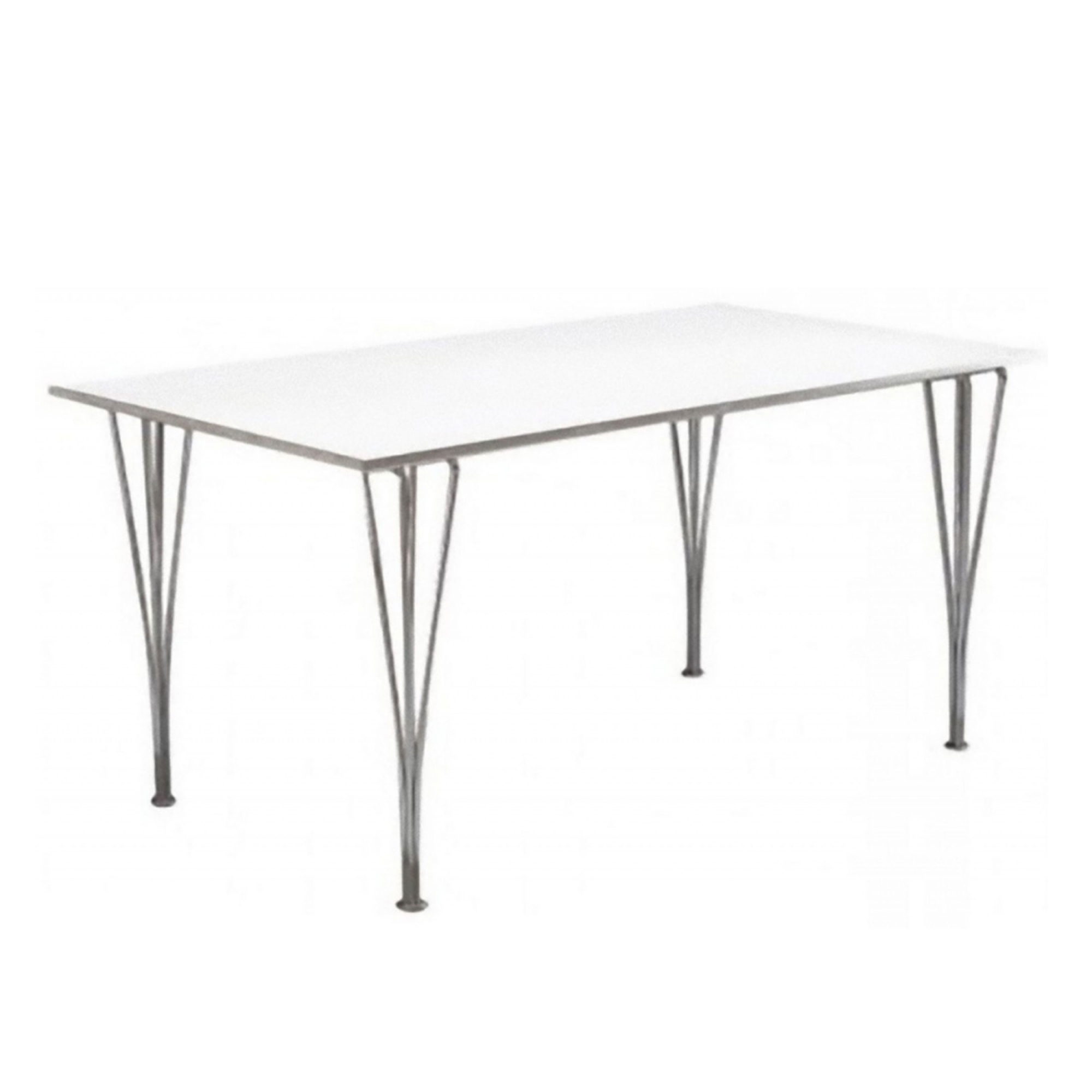 Fritz Hansen - B637 Rektangulär, 80x140 cm, Laminat Brown Ottawa, Krom - Matbord - designer_arne_jacobsen,Bruno Mathsson,Piet Hein - Brun - Laminat/Metall