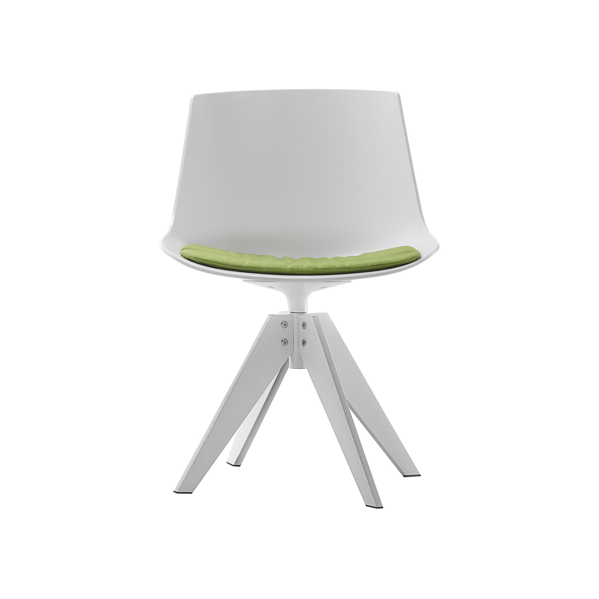 MDF Italia - Flow Chair, White Shell, Matt White Frame, VN 4-Legged Steel Base - Matstolar - Jean-Marie Massaud - Vit - Metall/Plast