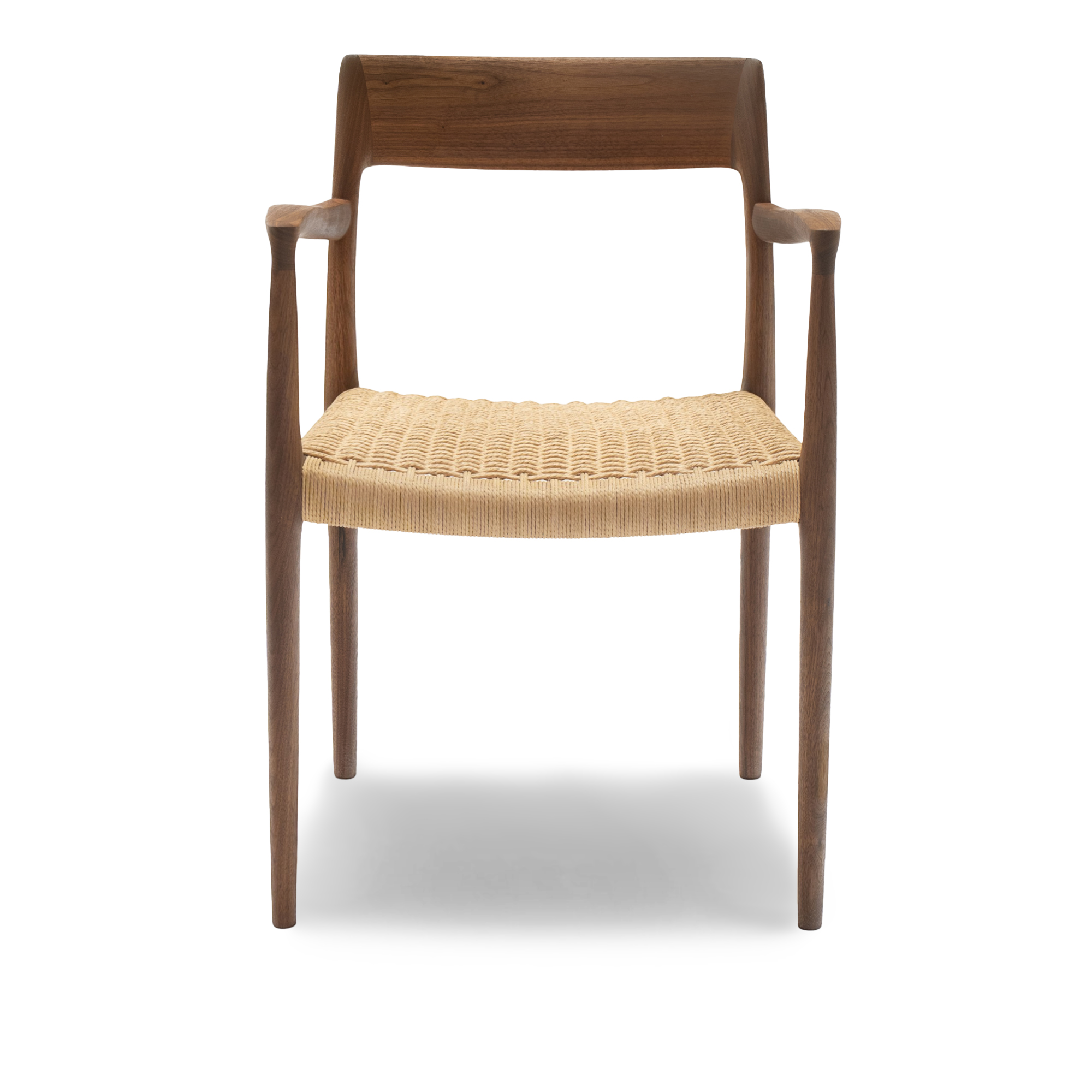 J.L. Møller - Model 57 dining chair Walnut, Oil, Natural Rope - Matstolar - Niels Otto Møller - Beige - Papper/Trä | Möbler - Stolar Och Pallar - Matstolar | Möbelexperten