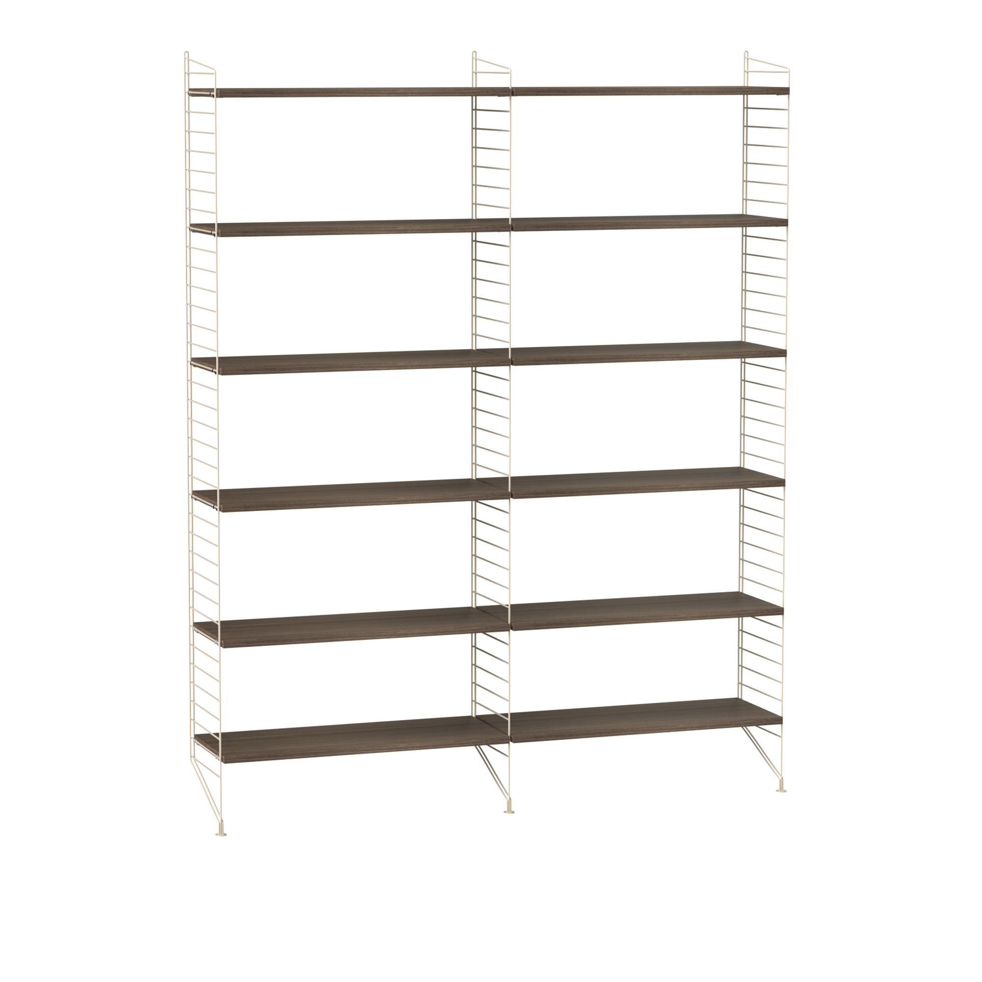 string - vardagsrum hyllsystem a valnöt/beige - hyllor & hyllsystem - träfärgad