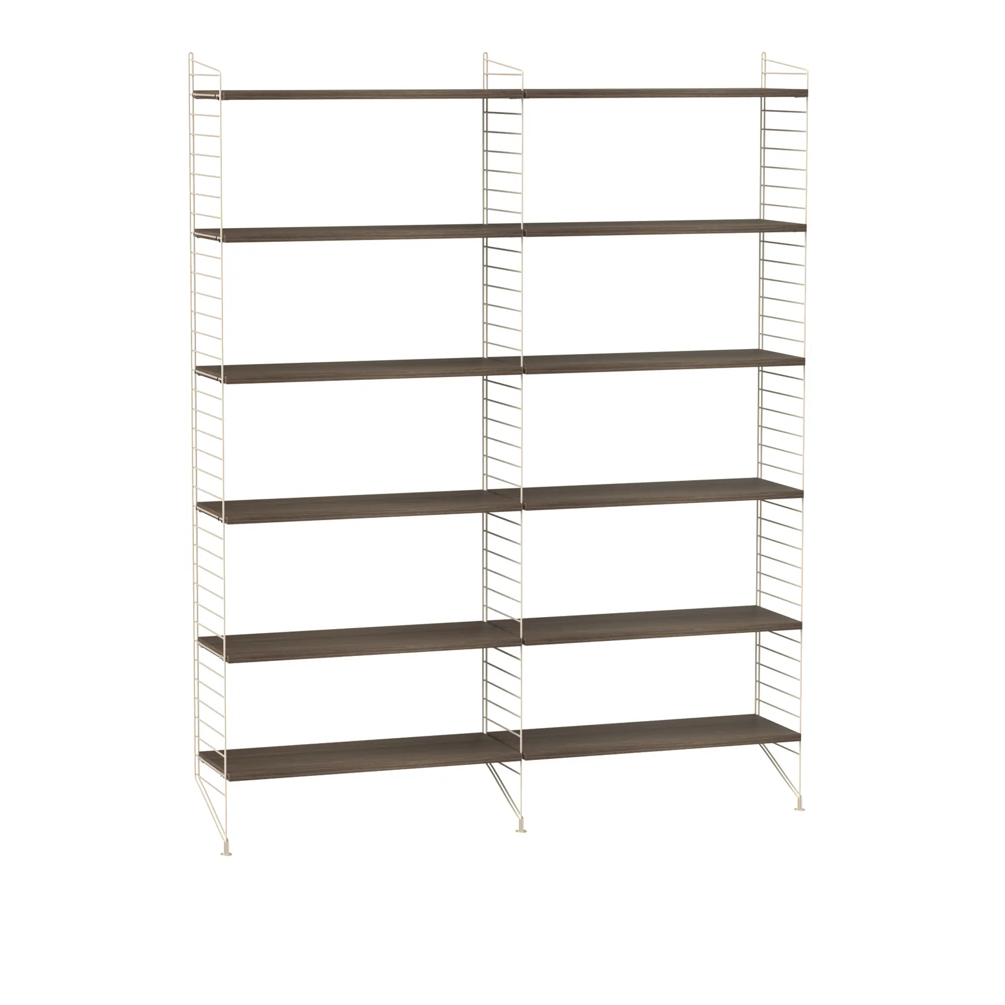 Stue hyllesystem A valnøtt/beige
