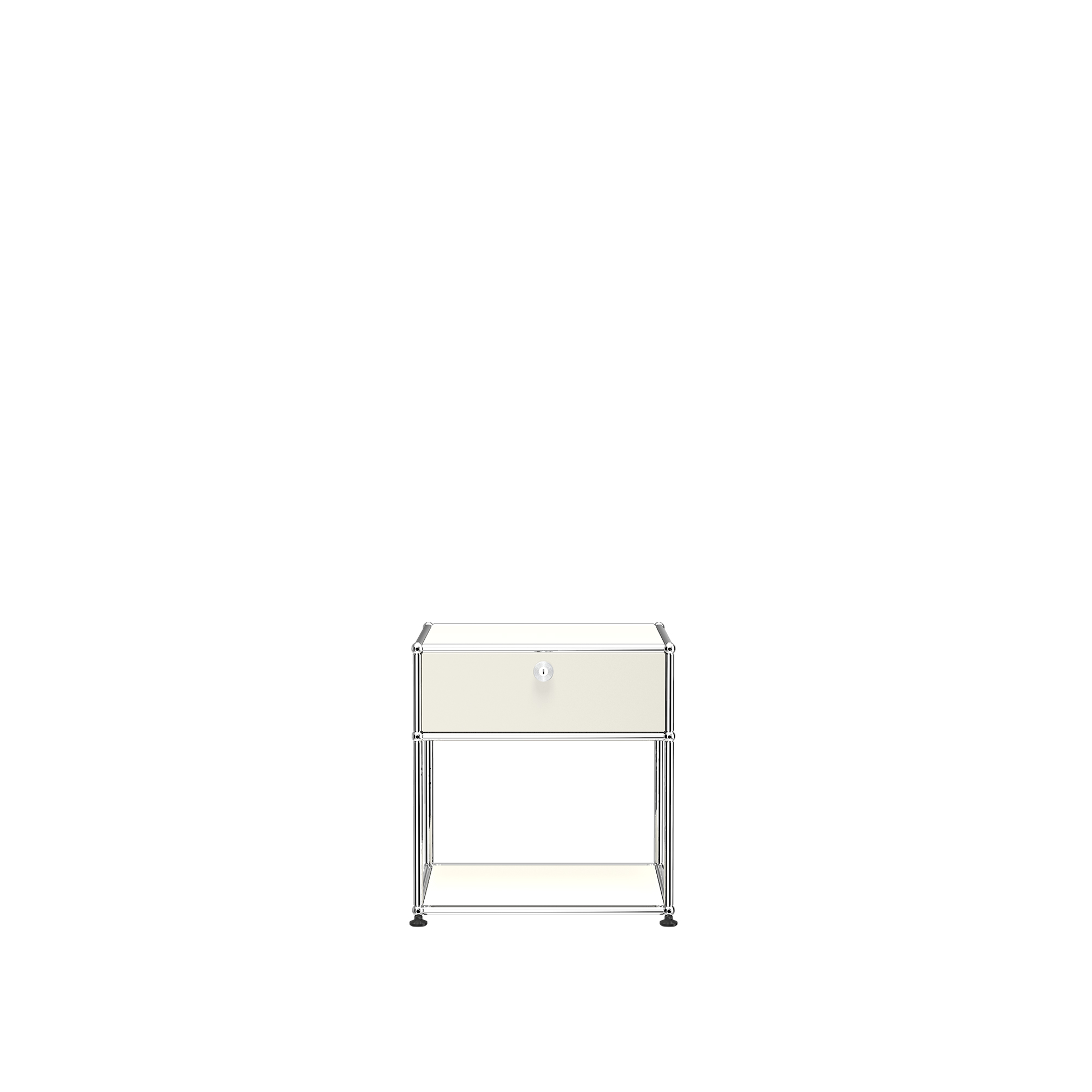 USM - USM Haller 52 Side table, Pure White - Sängbord - Fritz Haller,Paul Schärer - Vit - Metall