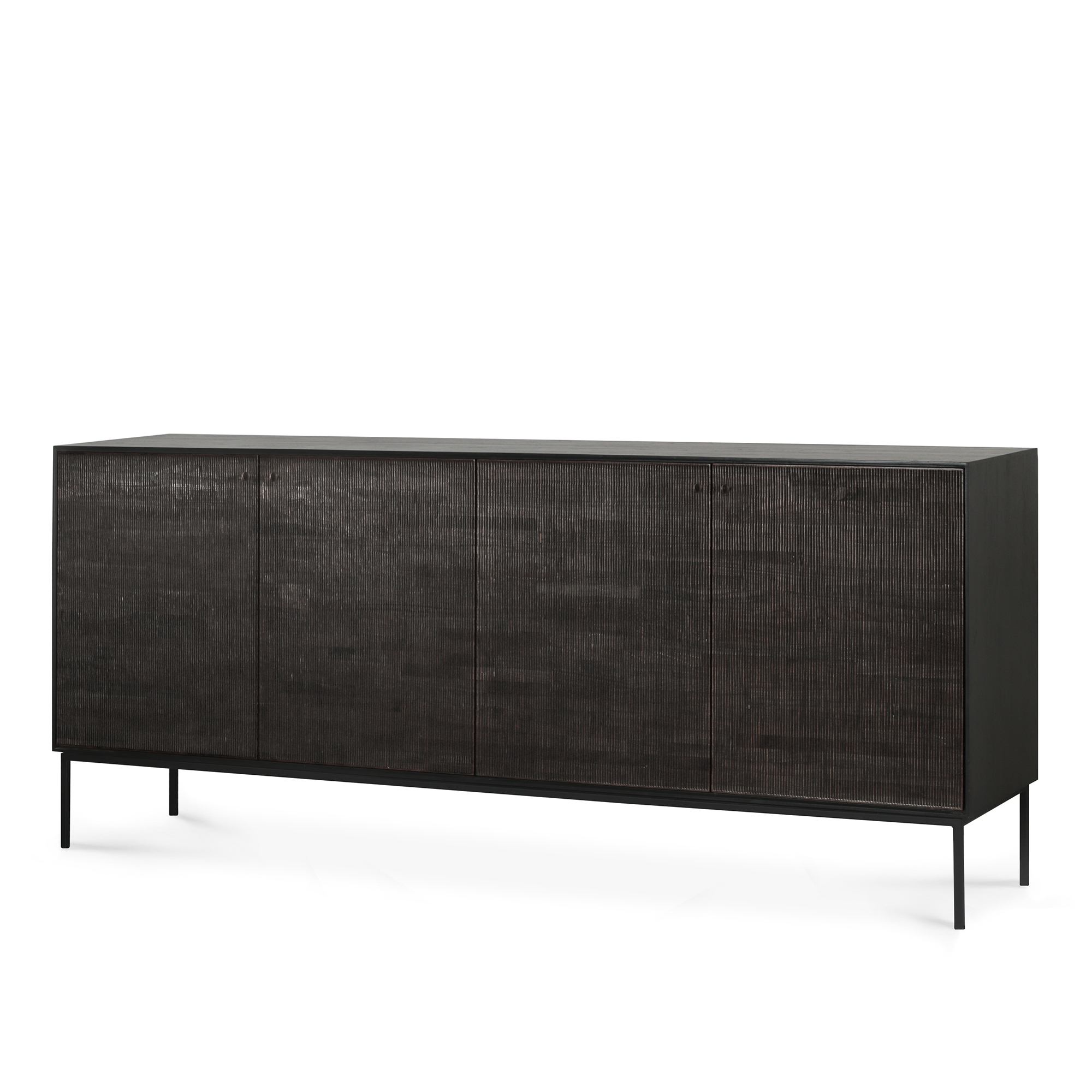 Ethnicraft - Grooves Sideboard Teak 202 cm - Sidobord - Svart - Trä | Möbler - Bord - Sidobord | Möbelexperten