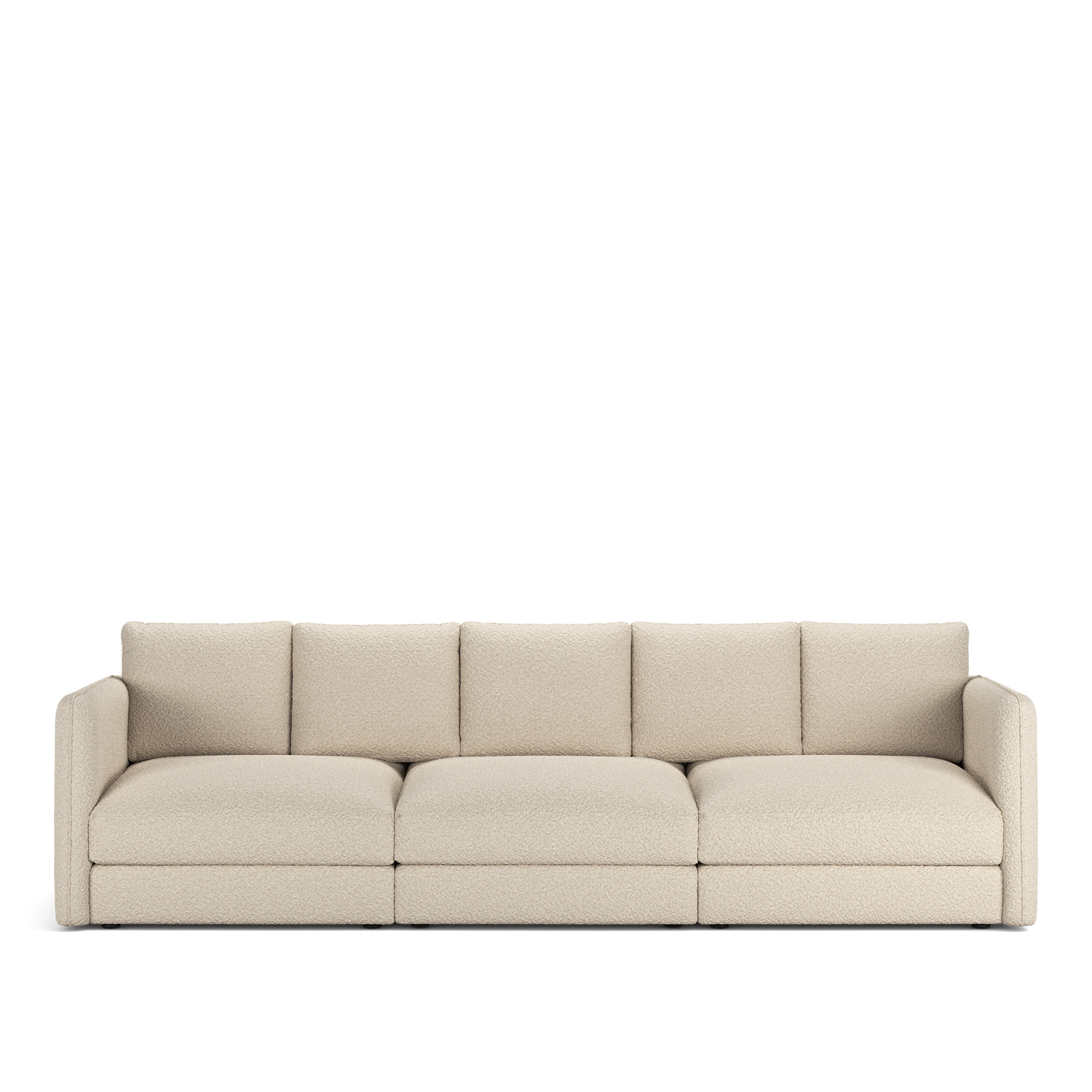 NOGA - Pavarotti 3-Seater, Fixed Cover, Cushion Variant 02, Ascot White - Soffor - Vit