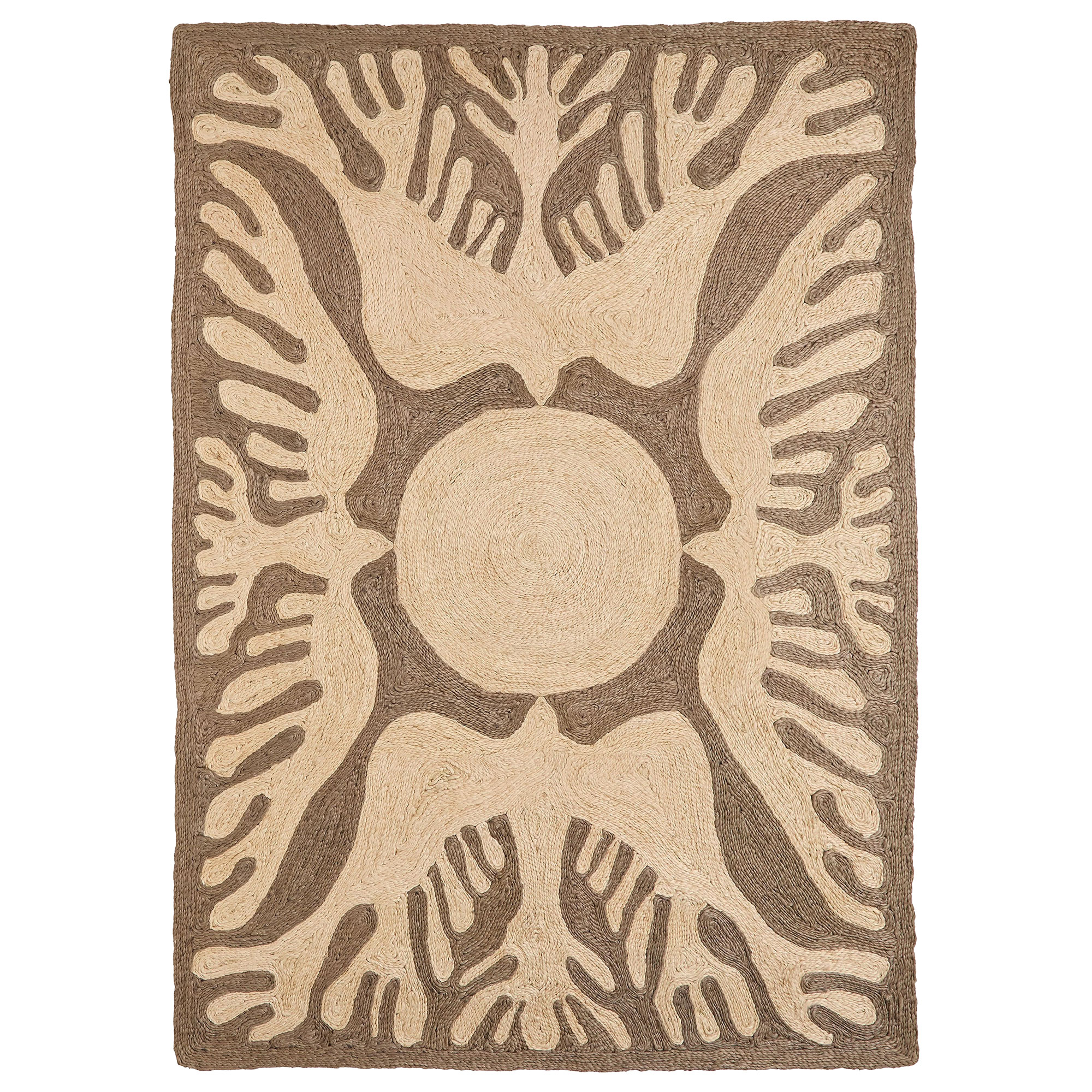 Nanimarquina - LUCIA EAMES SUNBIRDS CHARCOAL 170x240 CM - Jute- och sisalmattor - Lucia Eames - Gr&aring; - Naturmaterial