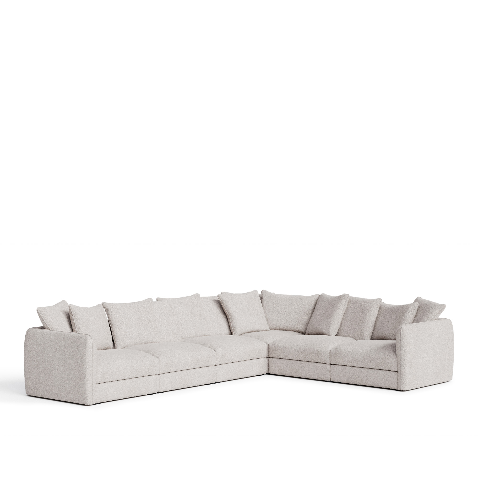 no ga - pavarotti 6-seater corner med avtagbar klädsel – ascot white - soffor - vit