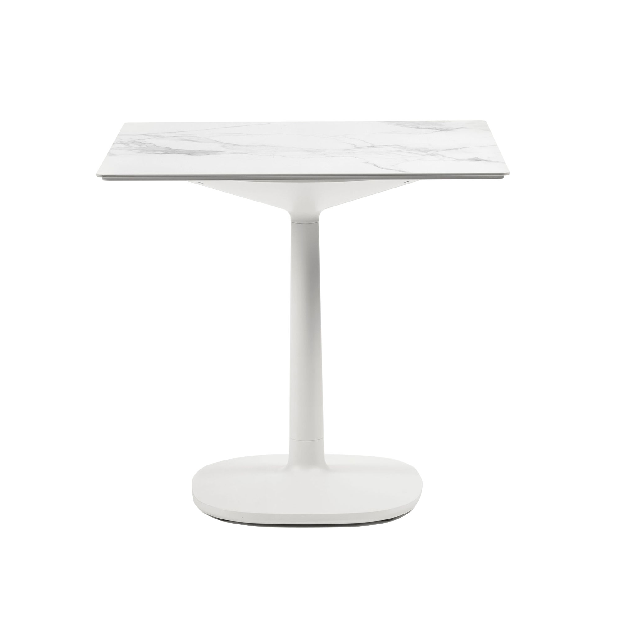 Kartell - Multiplo Table 4140, Black Marble Finish, Square: 78x78, Rounded: 1,5 cm - Matbord - Antonio Citterio - Svart - Naturmaterial/Metall