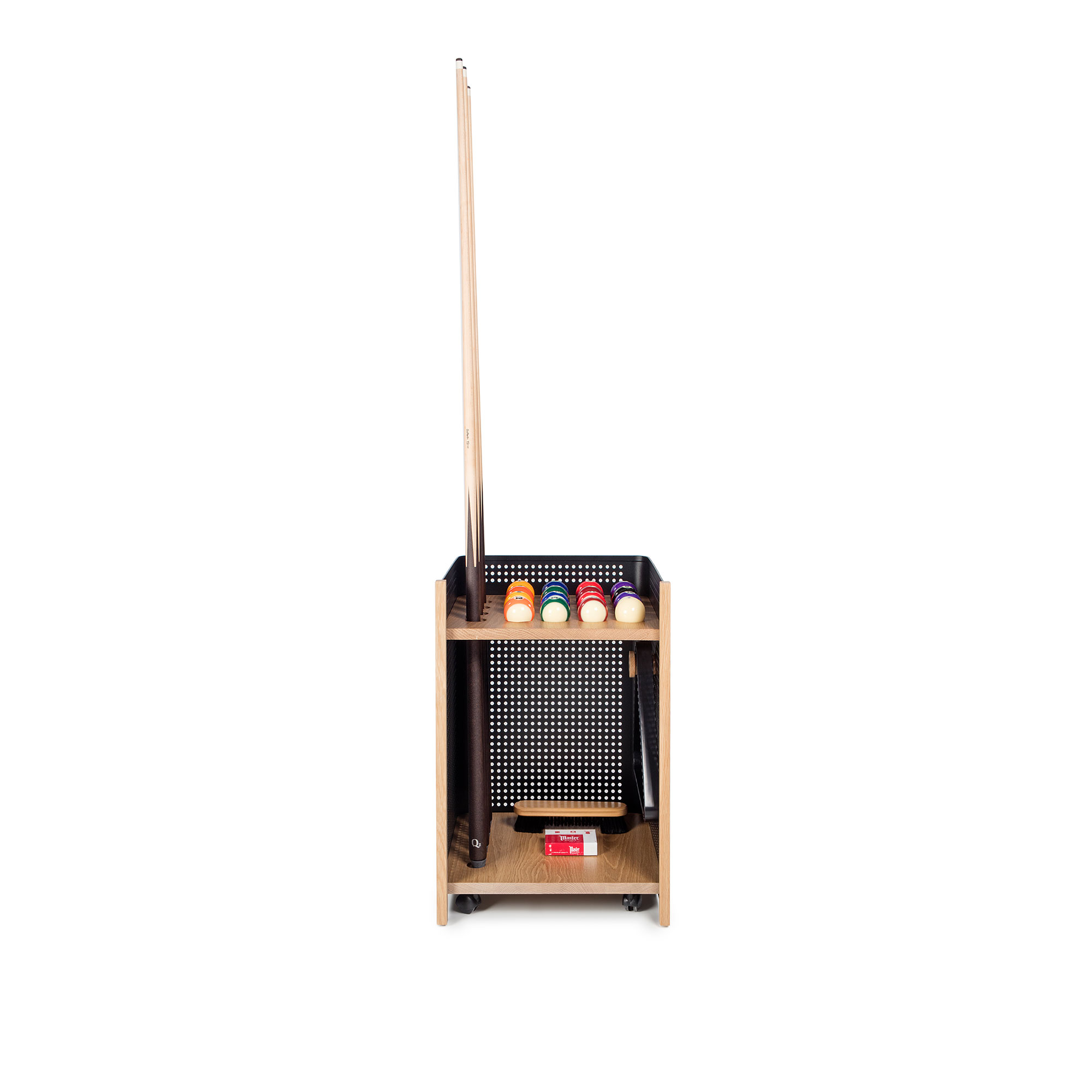 RS Barcelona - Mou Indoor Floor Cue Rack, Black, Oak tray - Spel - Yonoh