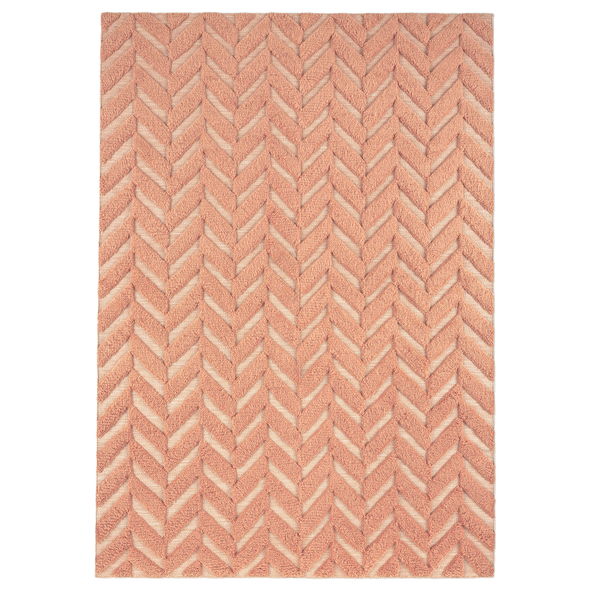 Dusty Deco - Herringbone Salmon Pink ullmatta 200x300 cm - Ullmattor - Edin & Lina Kjellvertz