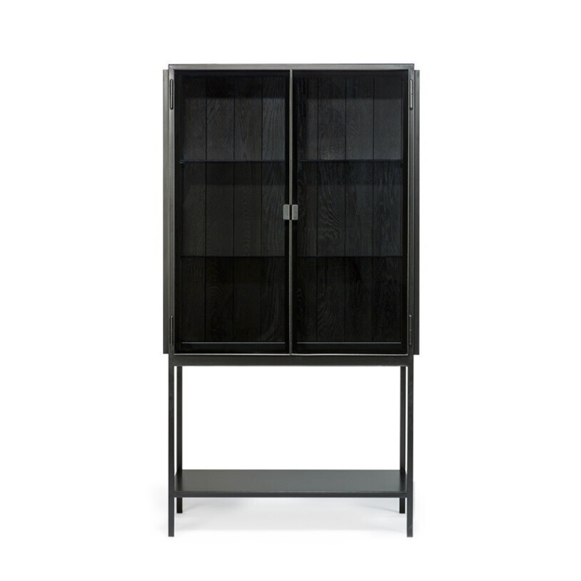 Ethnicraft - Anders Storage Cupboard Black 160 cm - Vitrinskåp - Alain Van Havre - Svart - Glas/Metall