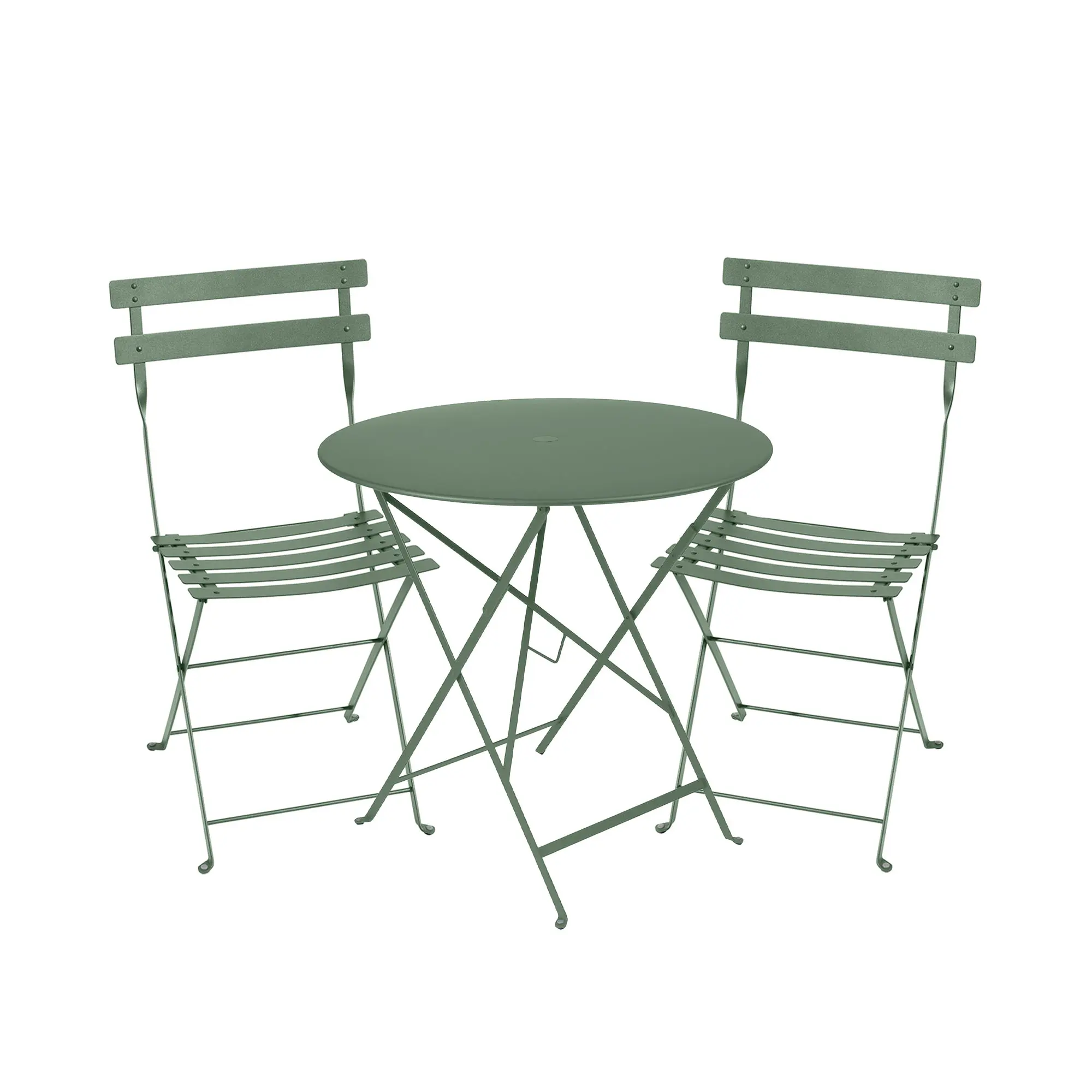 Bistro matgrupp bord 77cm & 2 metall stolar
