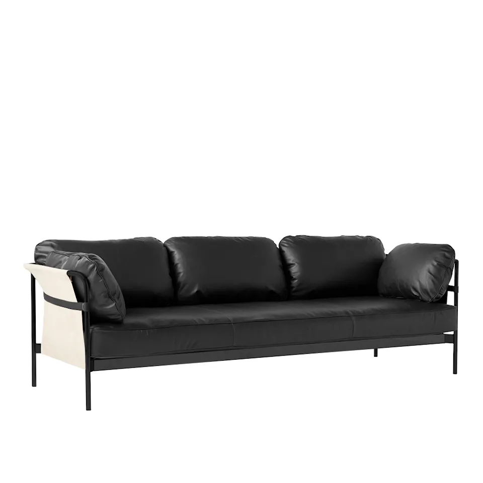 Can 3-sitssoffa Black/Natural