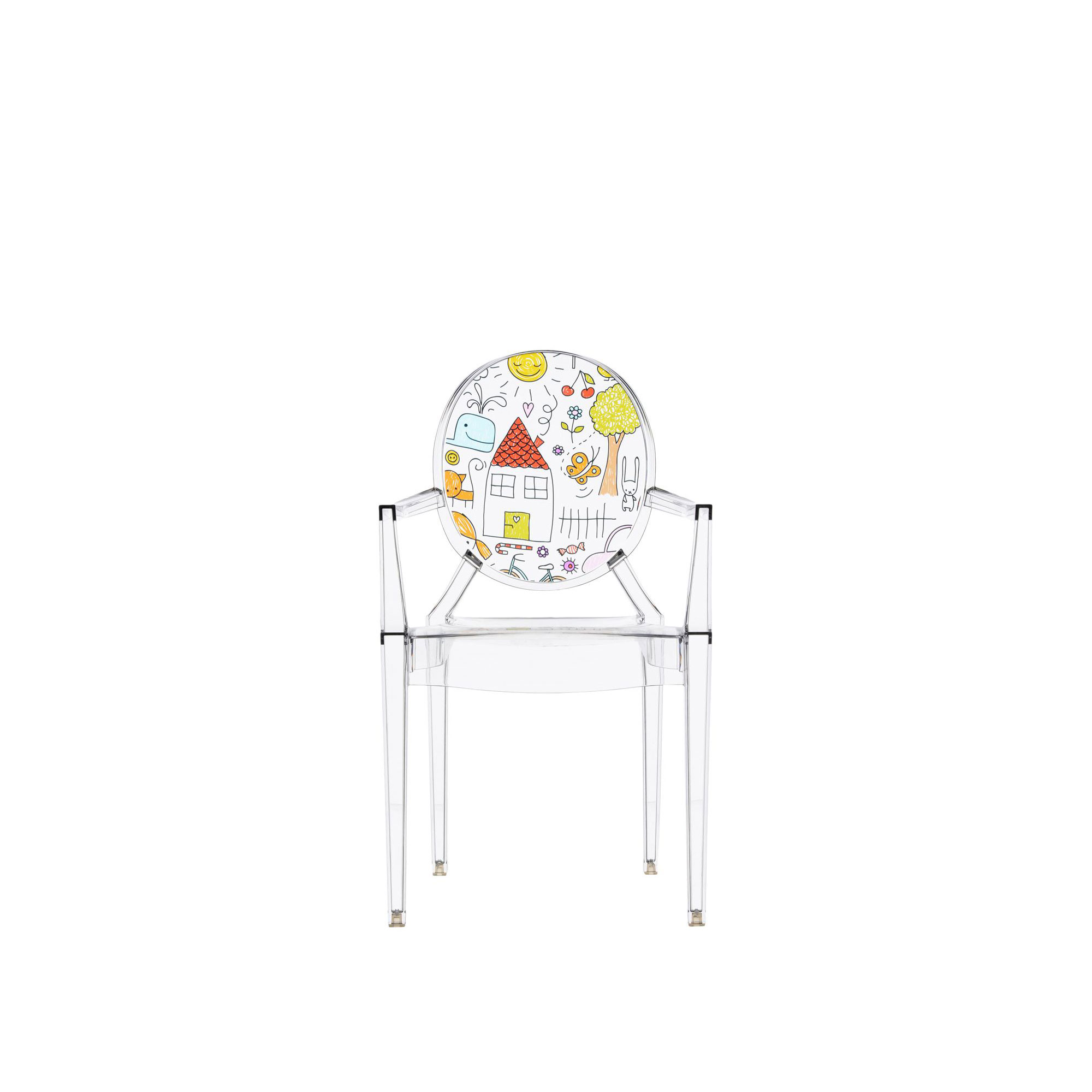 Kartell - Lou Lou Ghost Special Edition, Crystal Drawing - Barnstolar - Philippe Starck - Transparent - Plast
