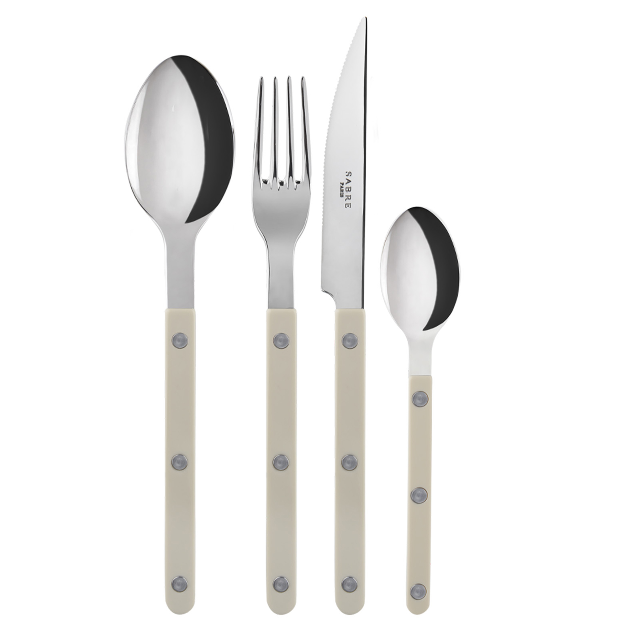 Sabre Paris - Bistrot solid bestickset 4 delar light kaki - Bestickset | Servering - Bestick - Bestickset | Möbelexperten