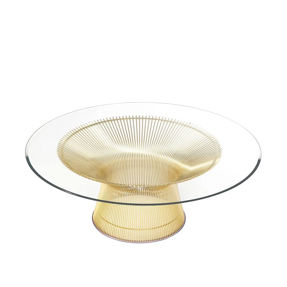 Platner soffbord Ø 92 cm 18K Guld