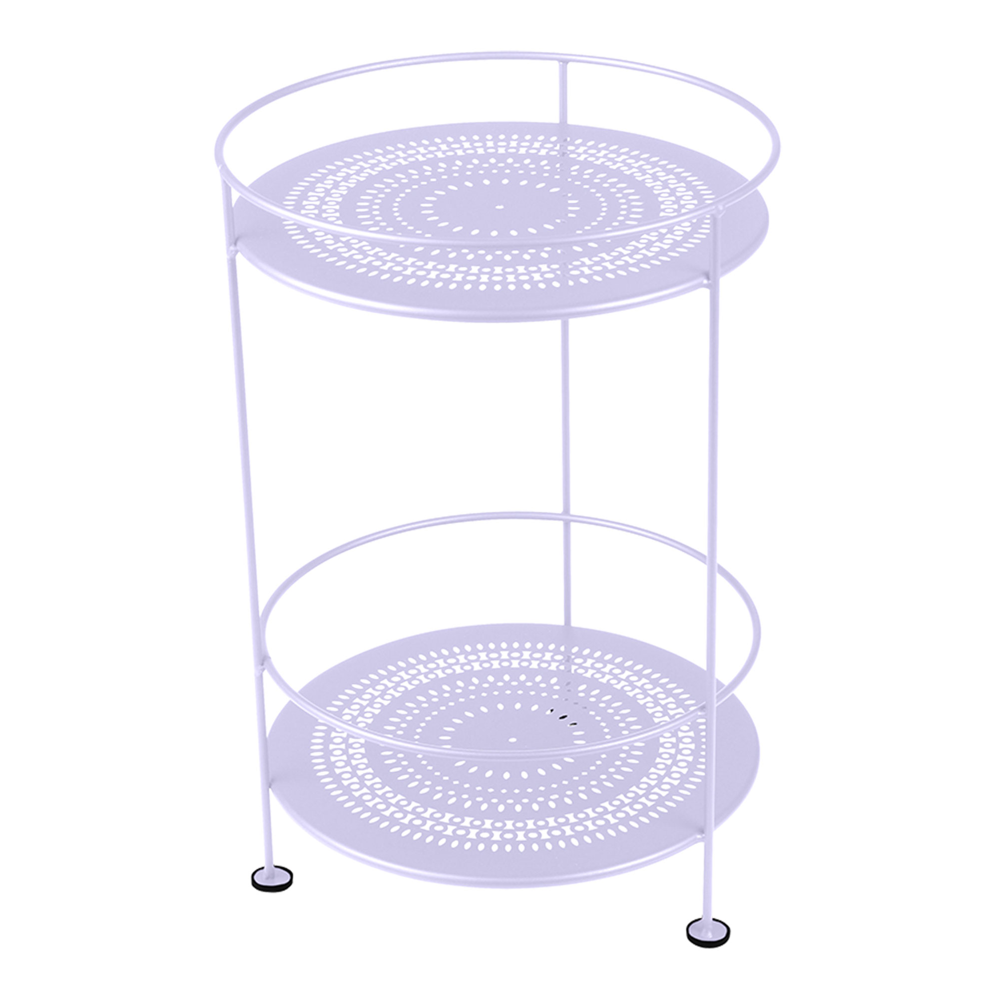 Fermob - Guinguette Side Table With Perforated Double Top, Marshmallow - Småbord & Sidobord utomhus - Vit - Metall