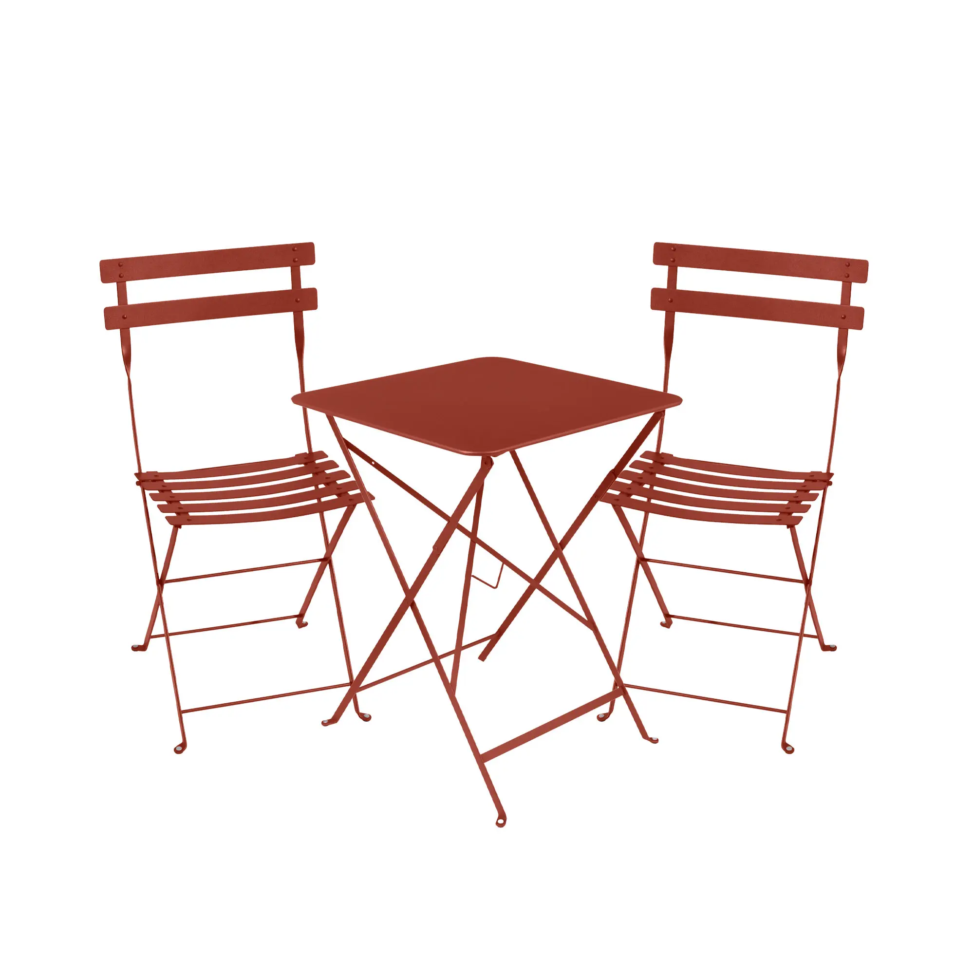 Bistro matgrupp bord 57cm & 2 metall stolar
