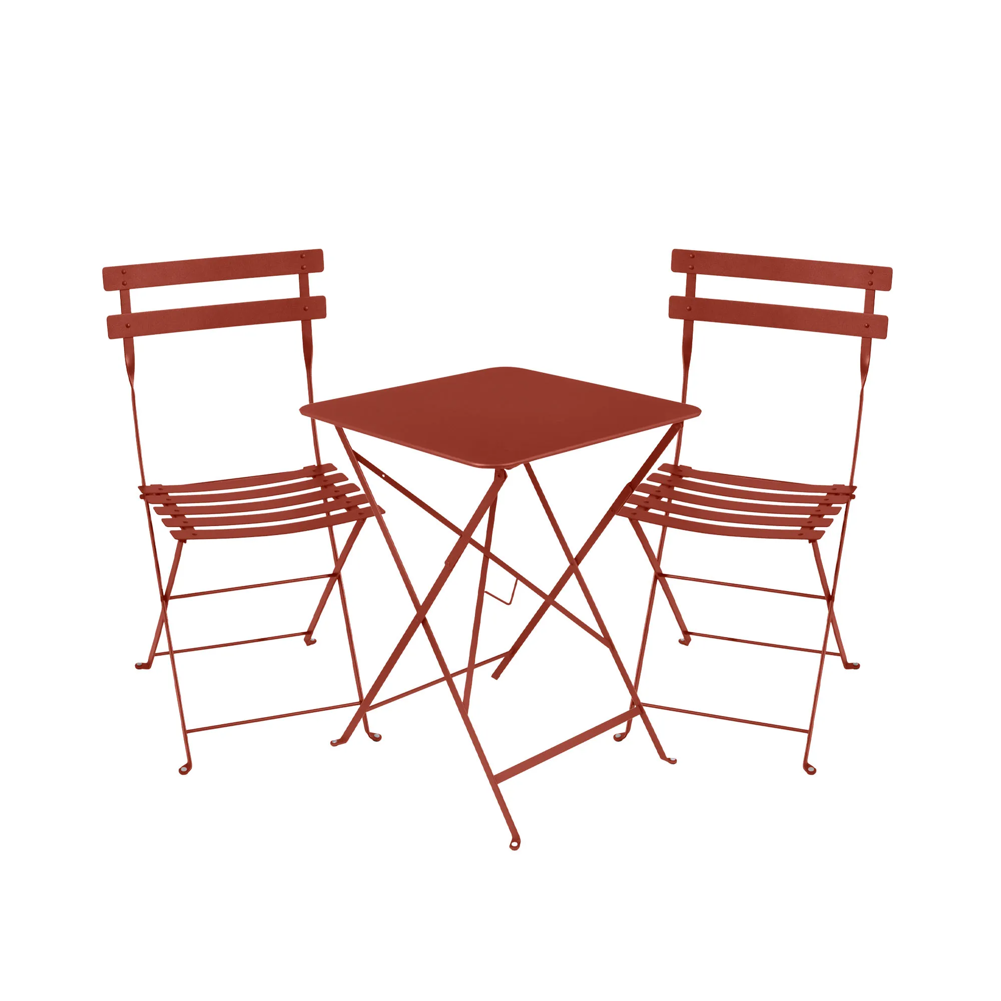 Bistro matgrupp bord 57cm & 2 metall stolar