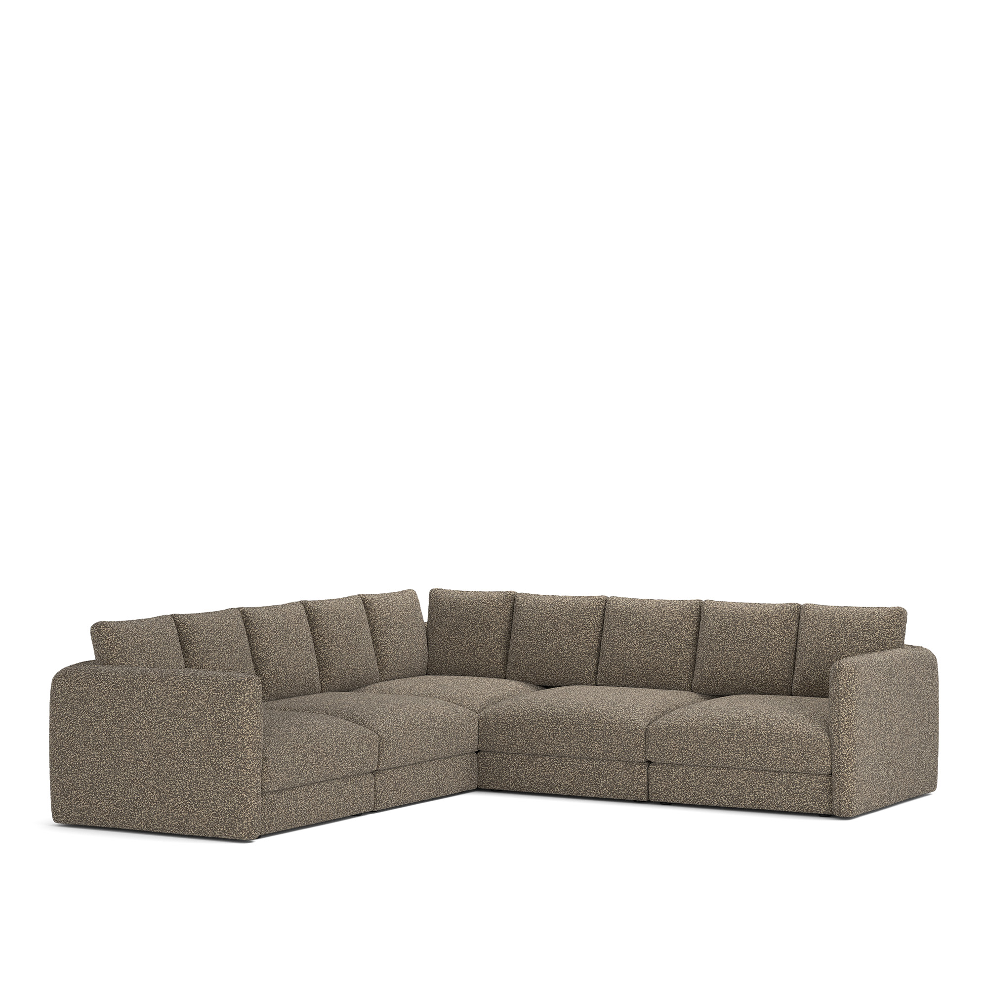 NOGA - Pavarotti 5-Seater Corner, Fixed Cover, Cushion Variant 02, Vellus 02 - Soffor - Brun