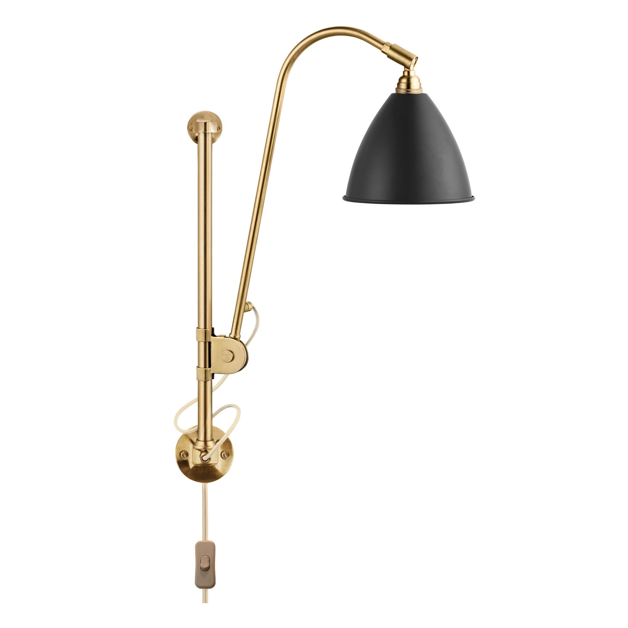 Gubi - Bestlite - BL5 Vägglampa, Mässingbas, Finish: Charcoal - Black - Vägglampor - Robert Dudley Best - Svart